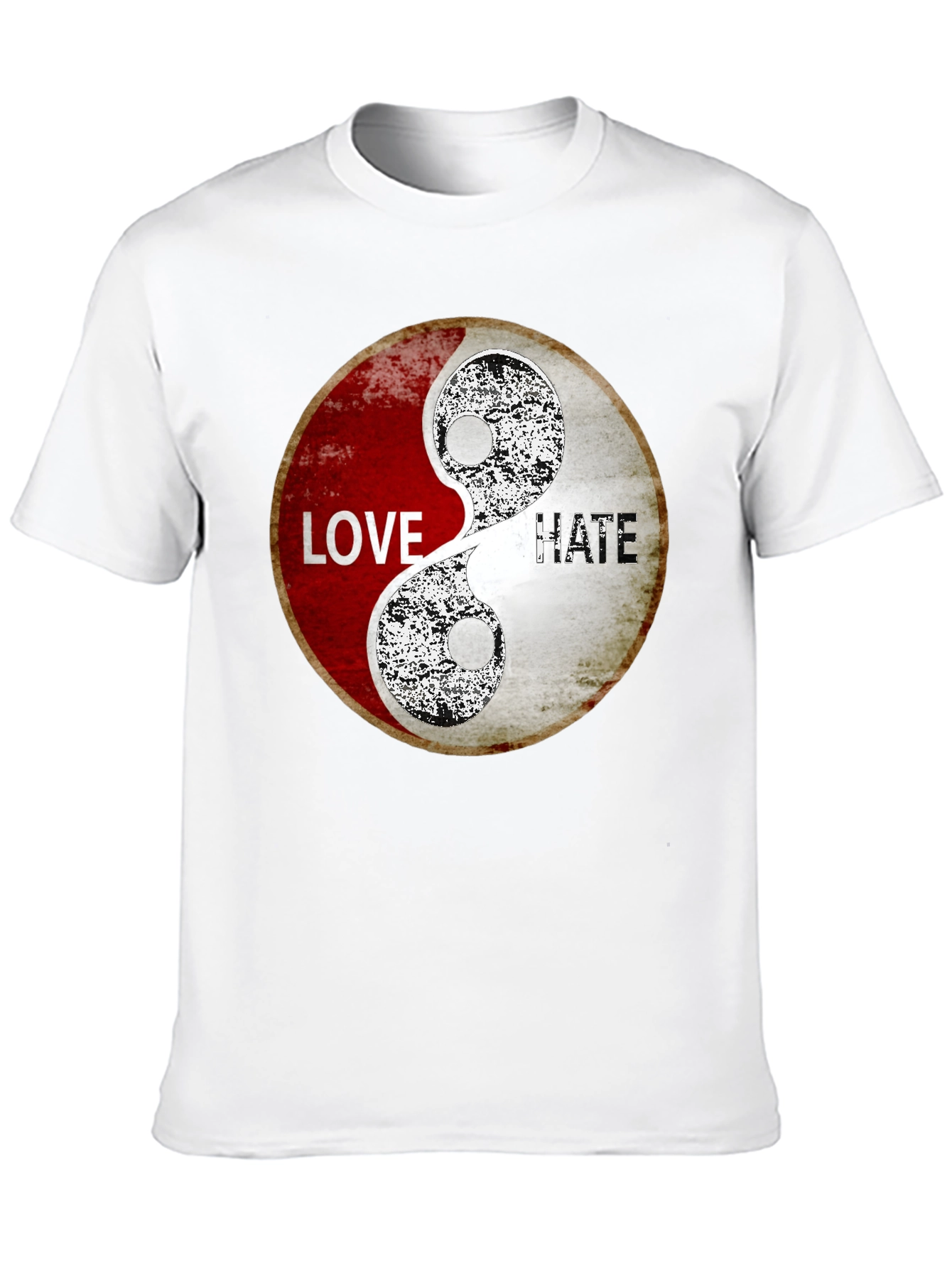 Love & Hate Yin Yang Graphic Print T-Shirt