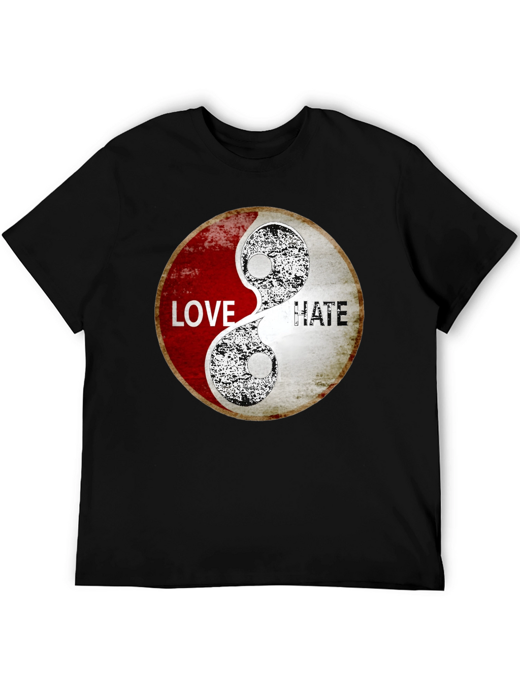 Love & Hate Yin Yang Graphic Print T-Shirt