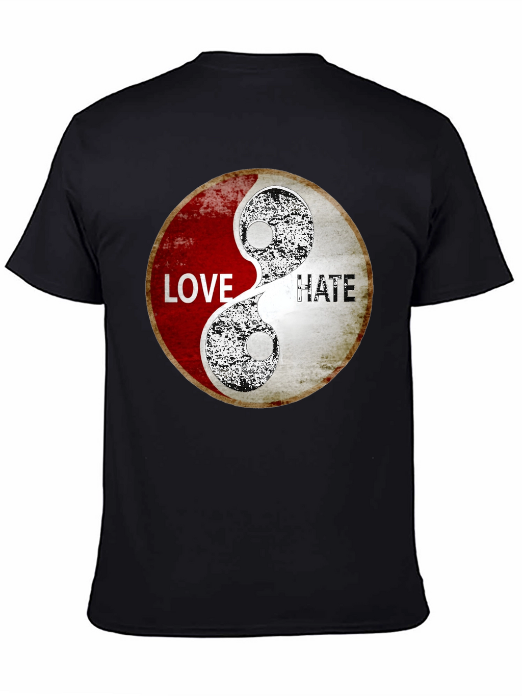 Love & Hate Yin Yang Graphic Print T-Shirt