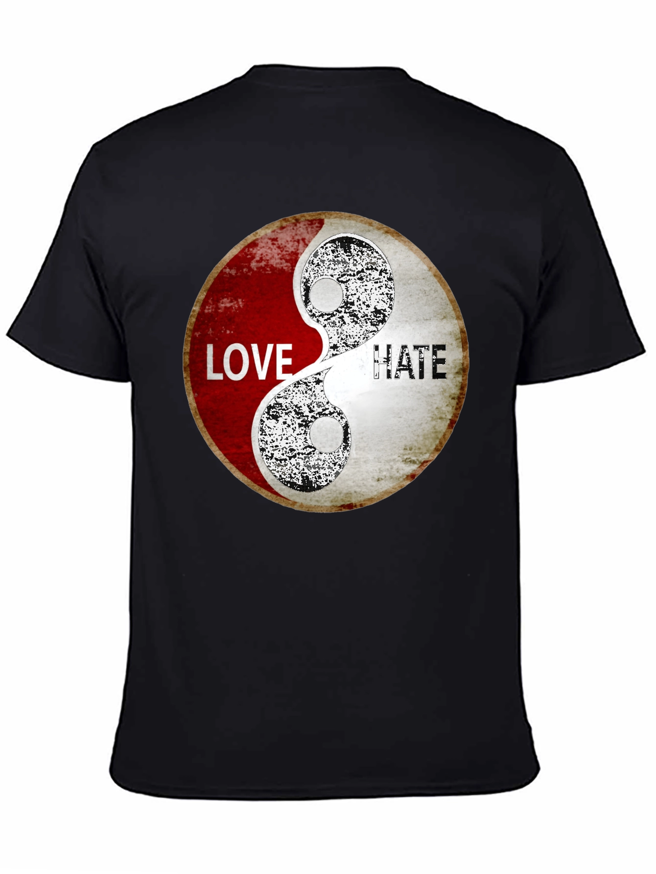 Love & Hate Yin Yang Graphic Print T-Shirt