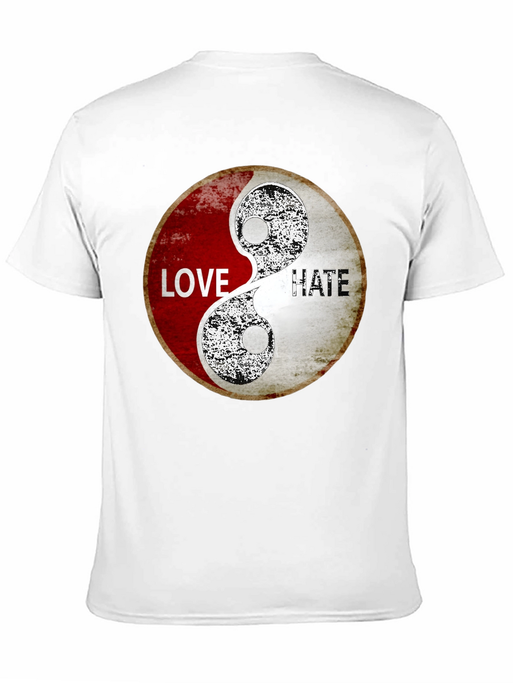 Love & Hate Yin Yang Graphic Print T-Shirt