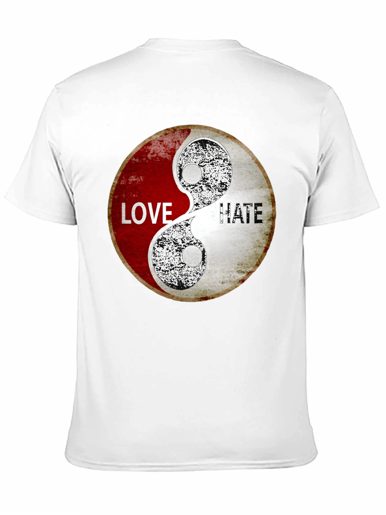 Love & Hate Yin Yang Graphic Print T-Shirt