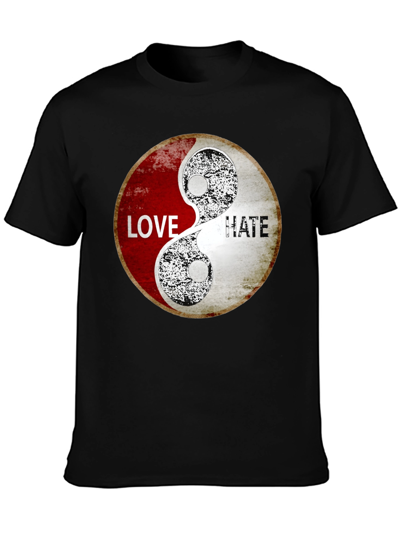 Love & Hate Yin Yang Graphic Print T-Shirt