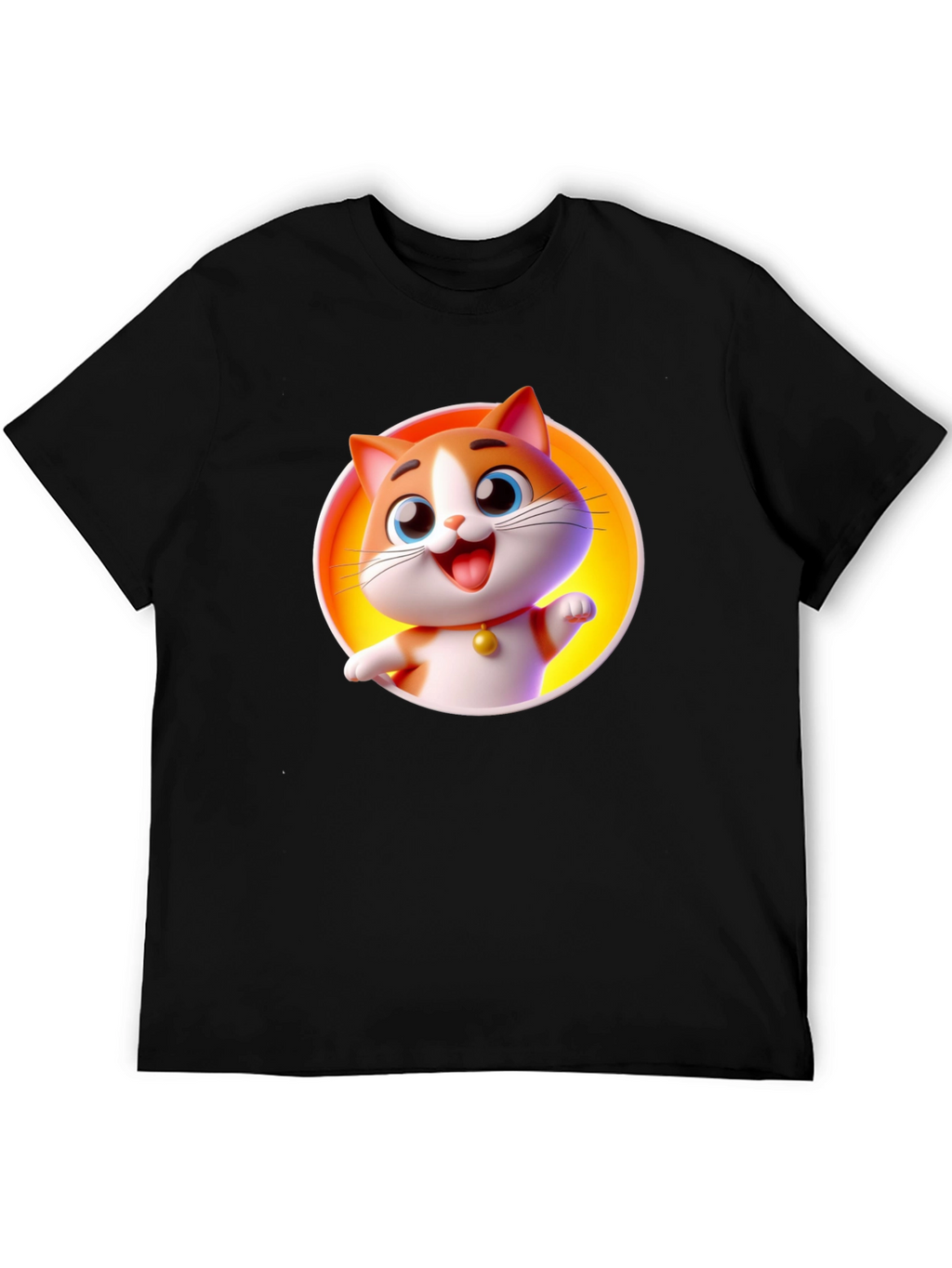 Cartoon Cat Graphic T-Shirt