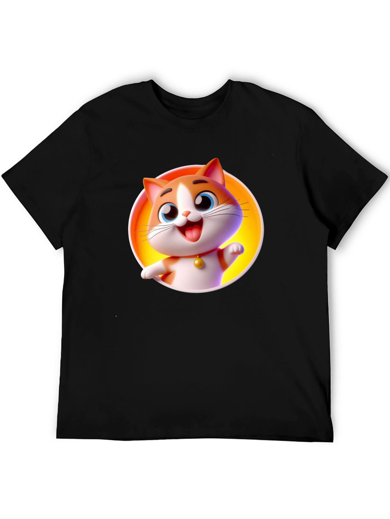 Cartoon Cat Graphic T-Shirt