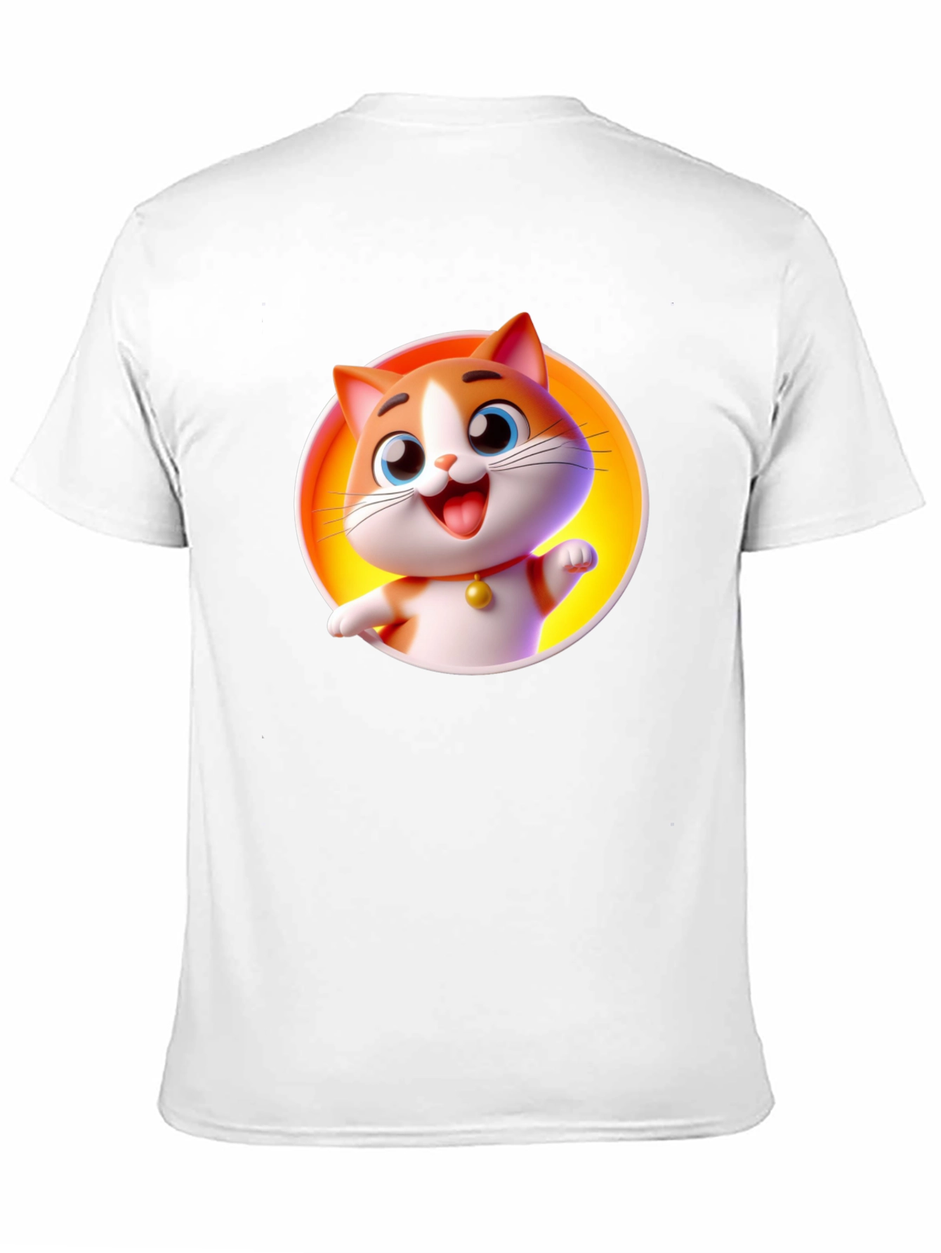 Cartoon Cat Graphic T-Shirt