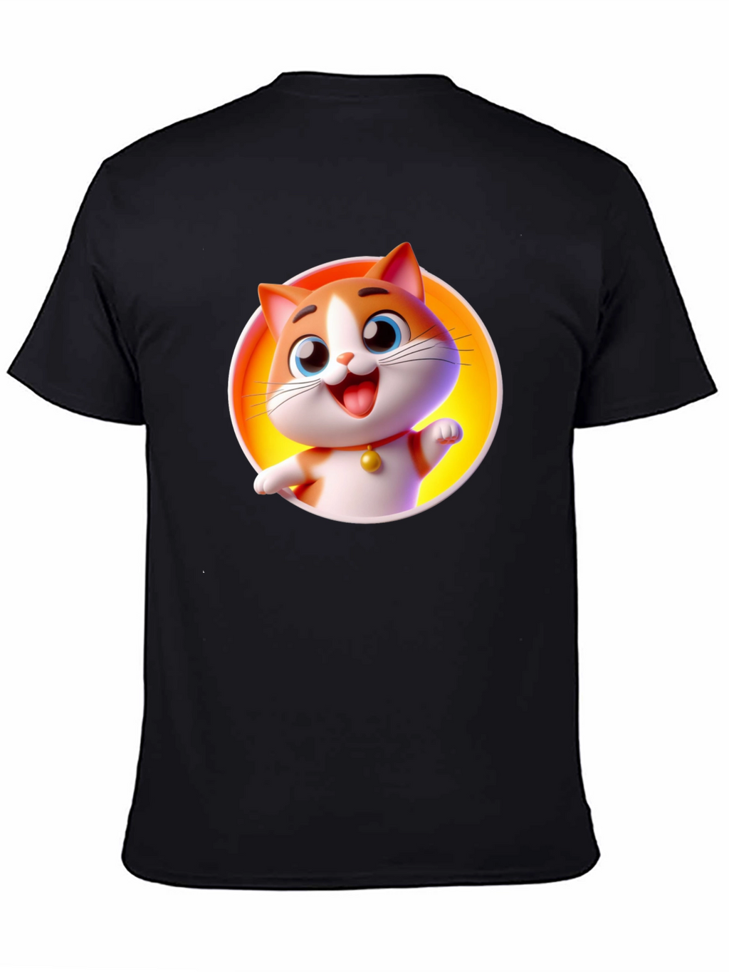 Cartoon Cat Graphic T-Shirt
