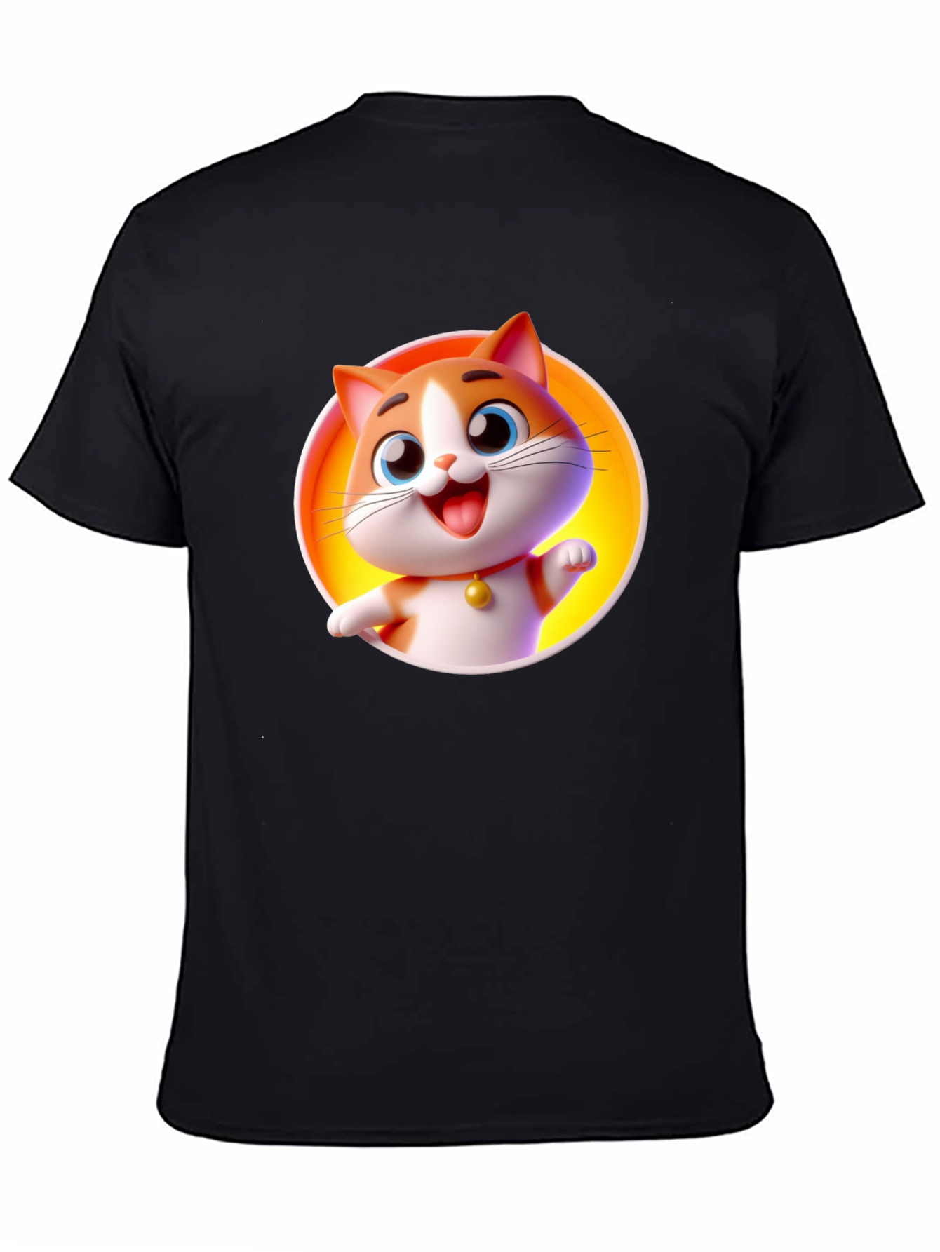 Cartoon Cat Graphic T-Shirt