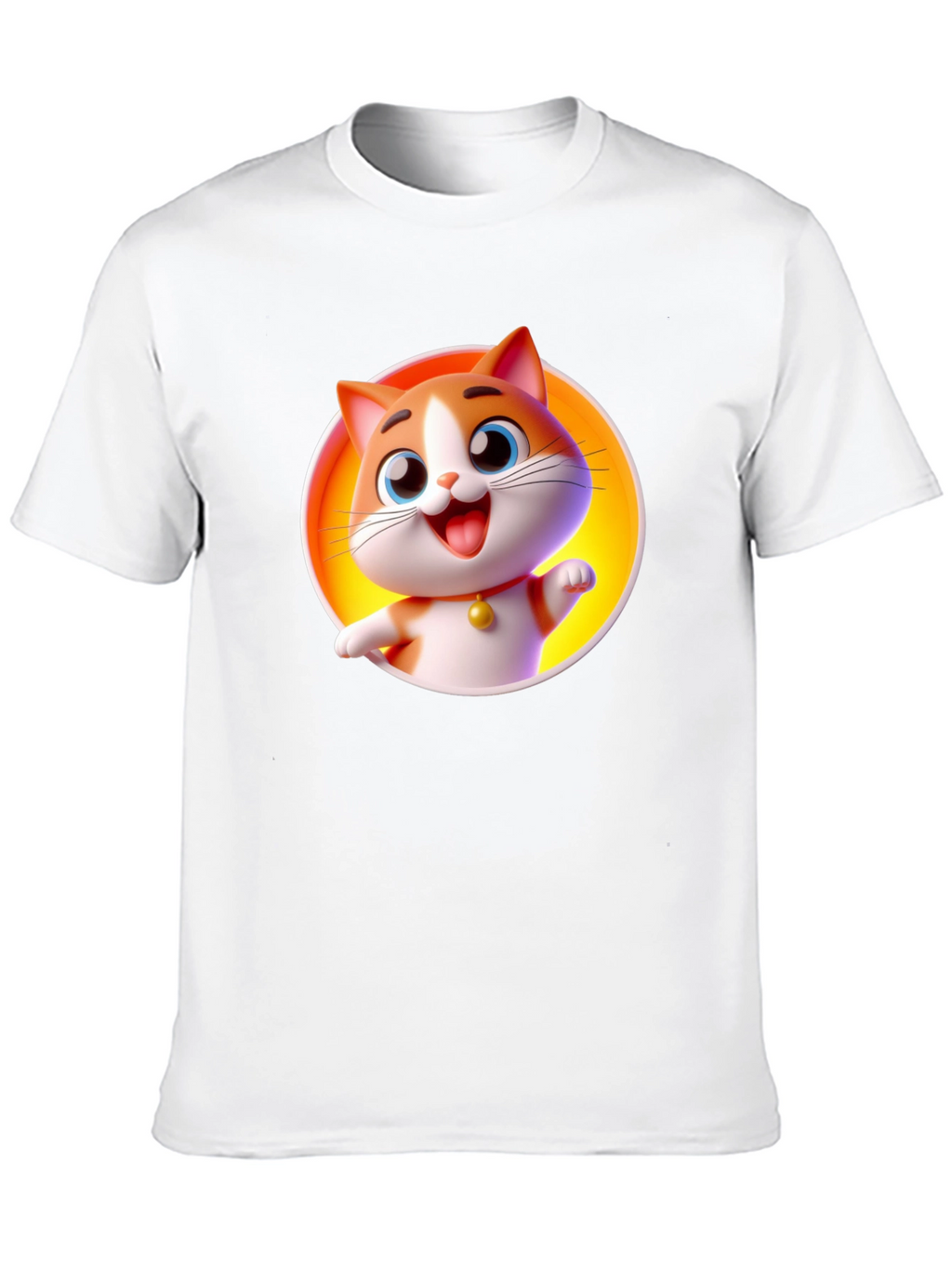 Cartoon Cat Graphic T-Shirt