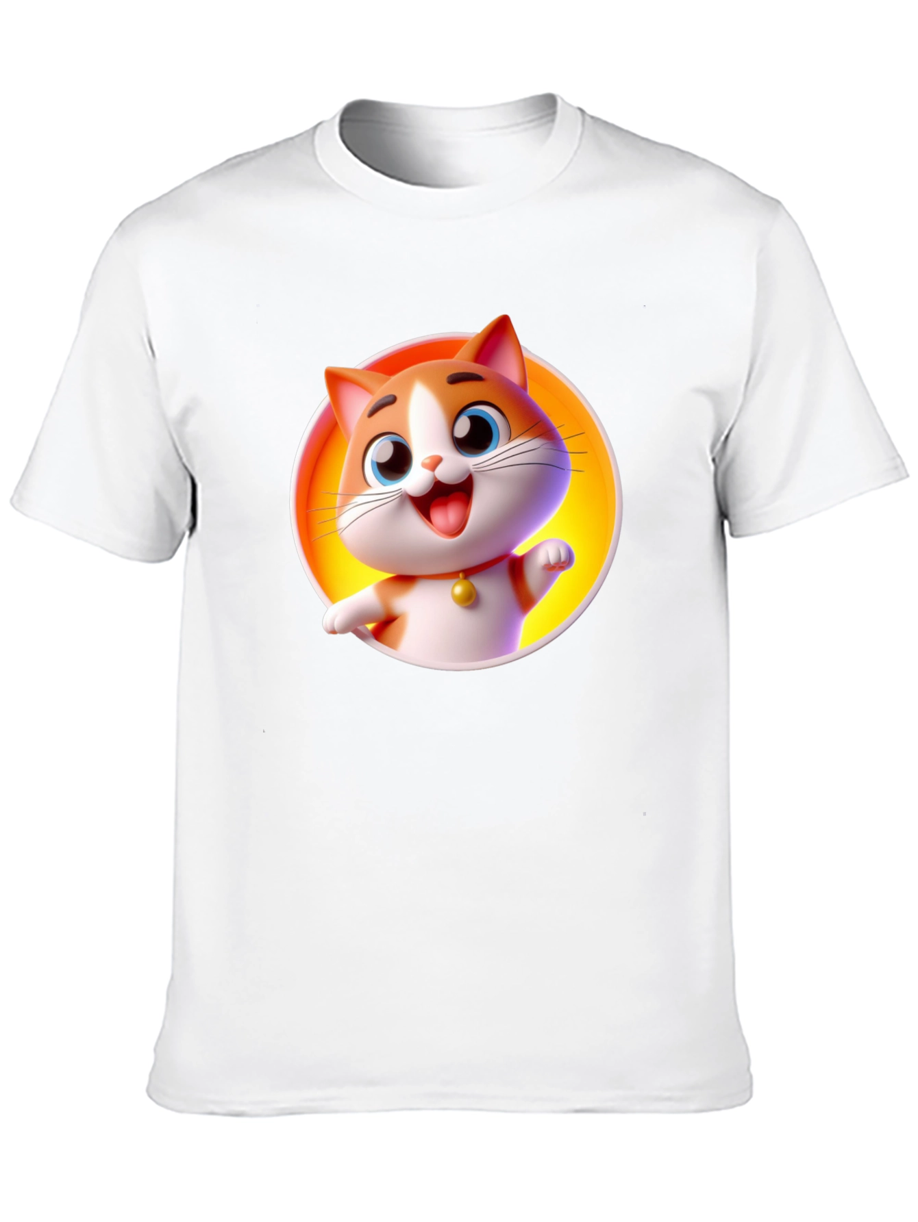 Cartoon Cat Graphic T-Shirt
