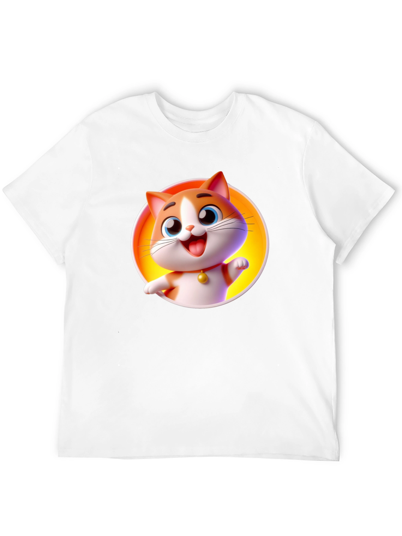 Cartoon Cat Graphic T-Shirt