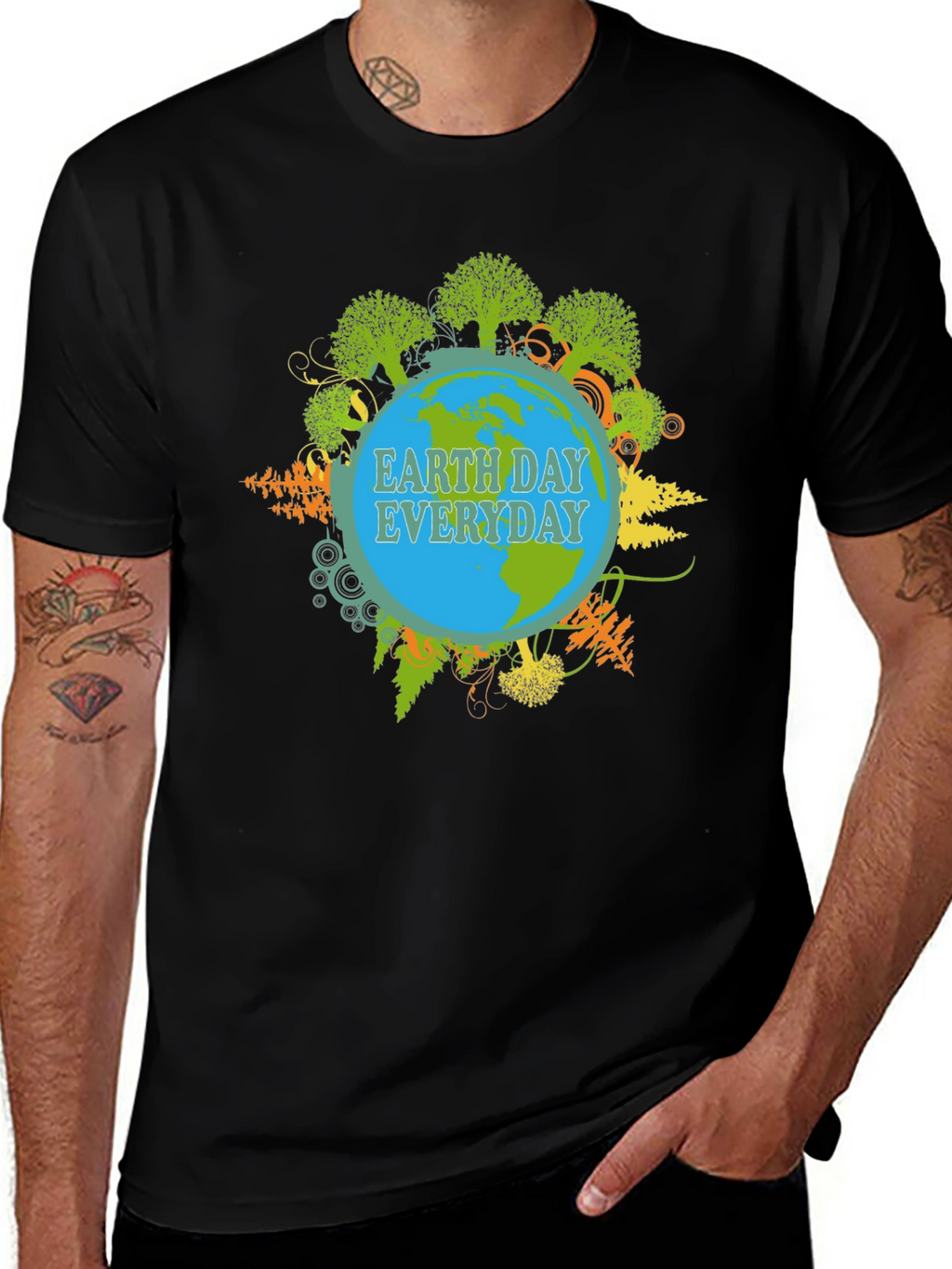 Earth Day Everyday Graphic T-Shirt - Unisex Black Tee