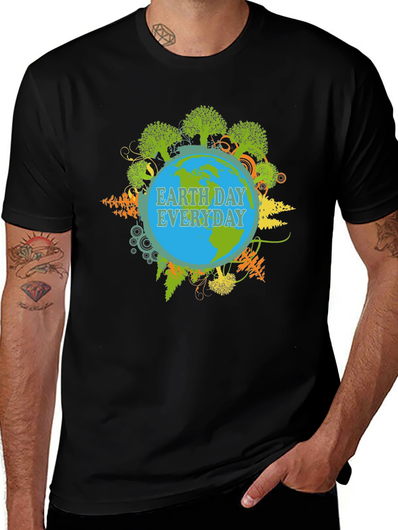 Earth Day Everyday Graphic T-Shirt - Unisex Black Tee