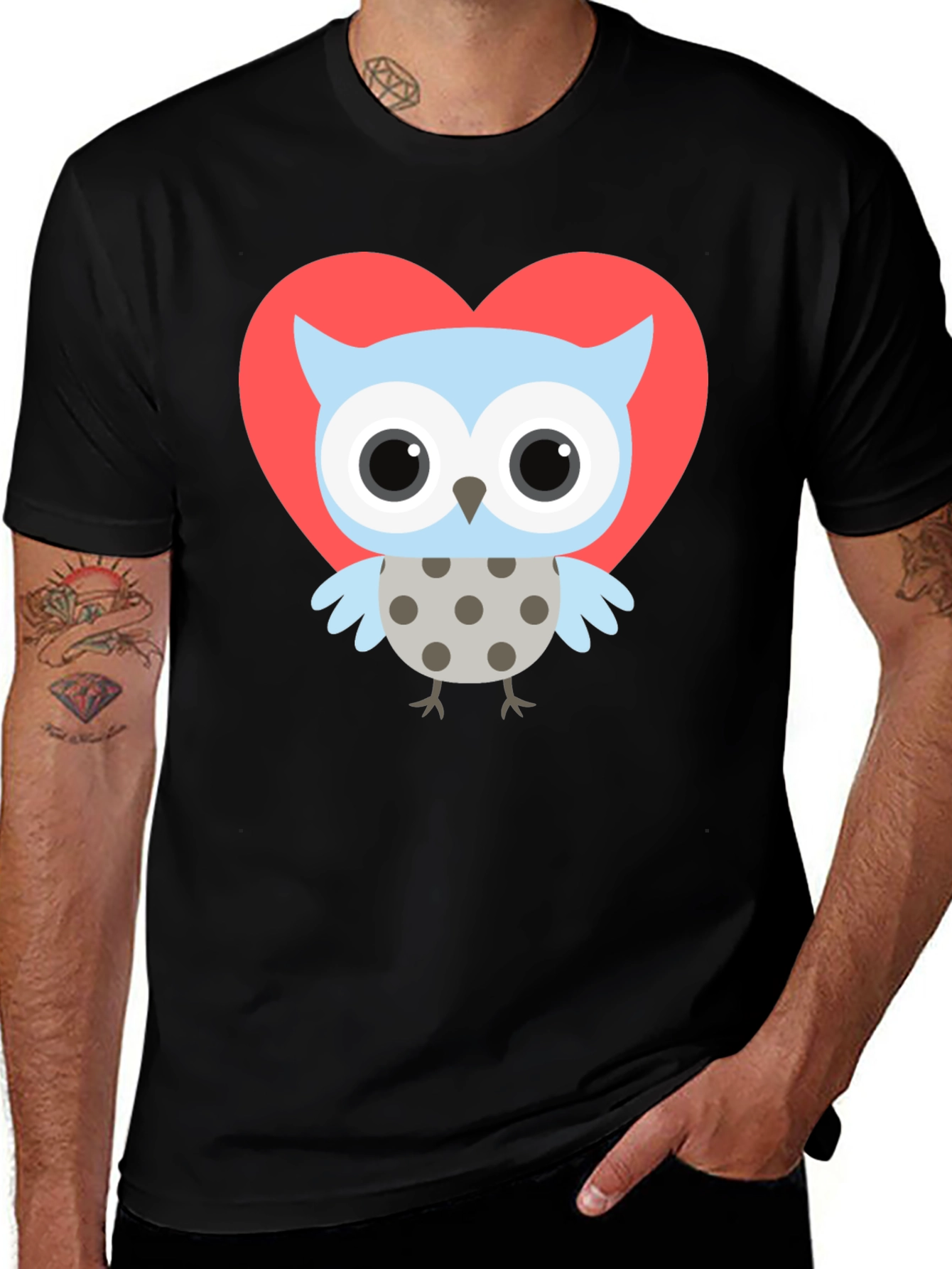 Owl Heart T-Shirt - Cute Graphic Tee