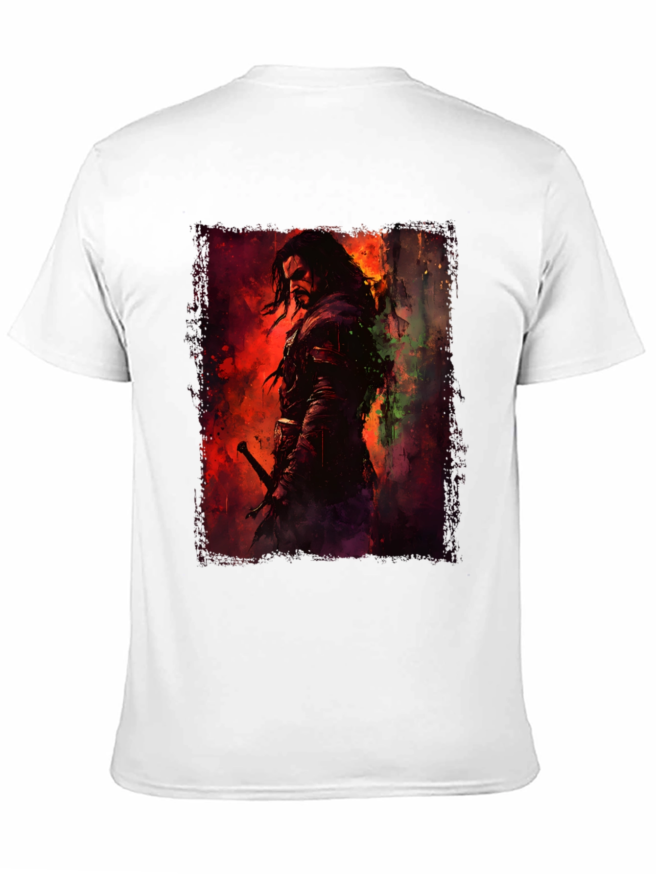 Fantasy Warrior Graphic Black T-Shirt