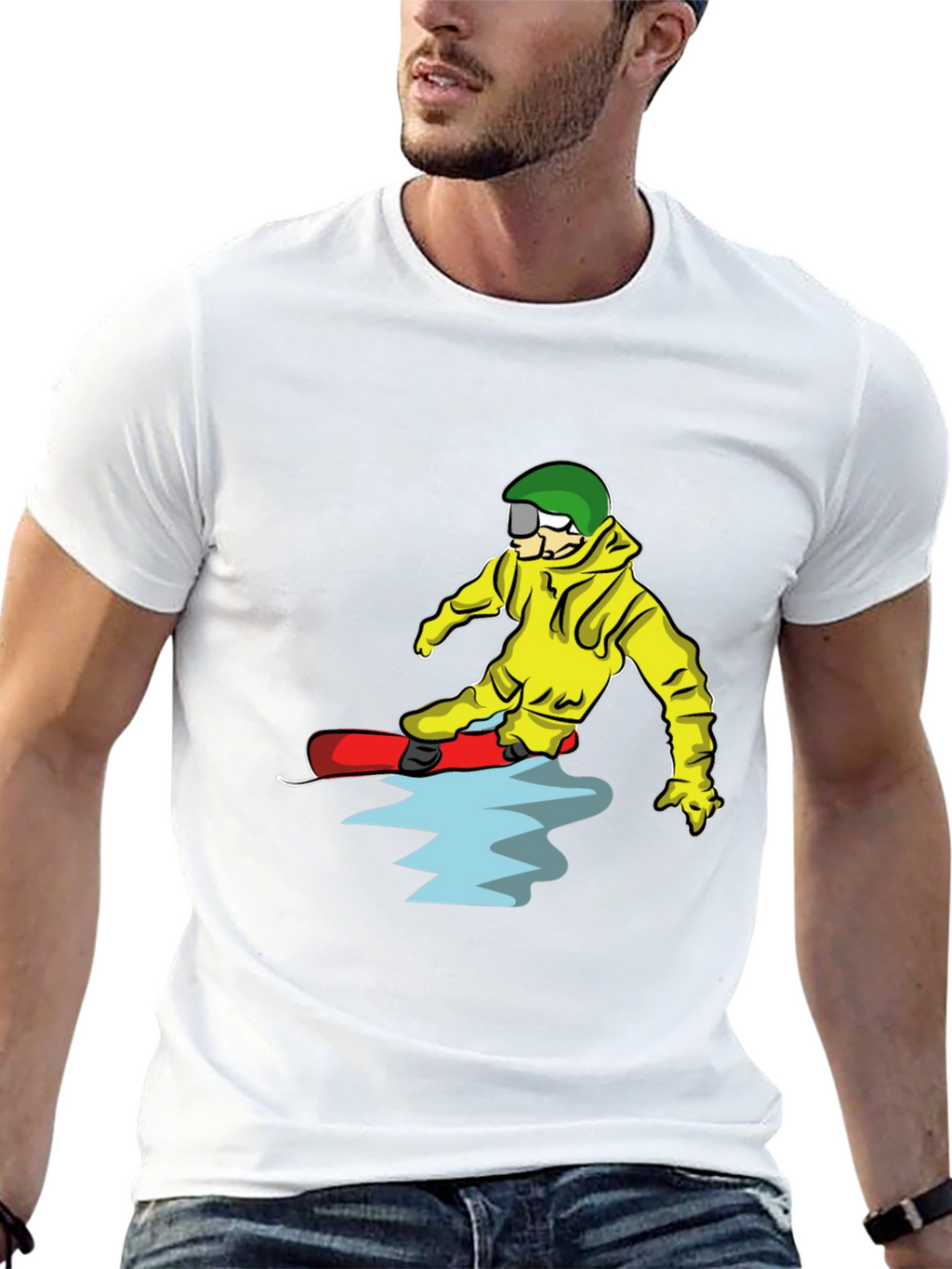 Snowboarder Cartoon Graphic T-Shirt
