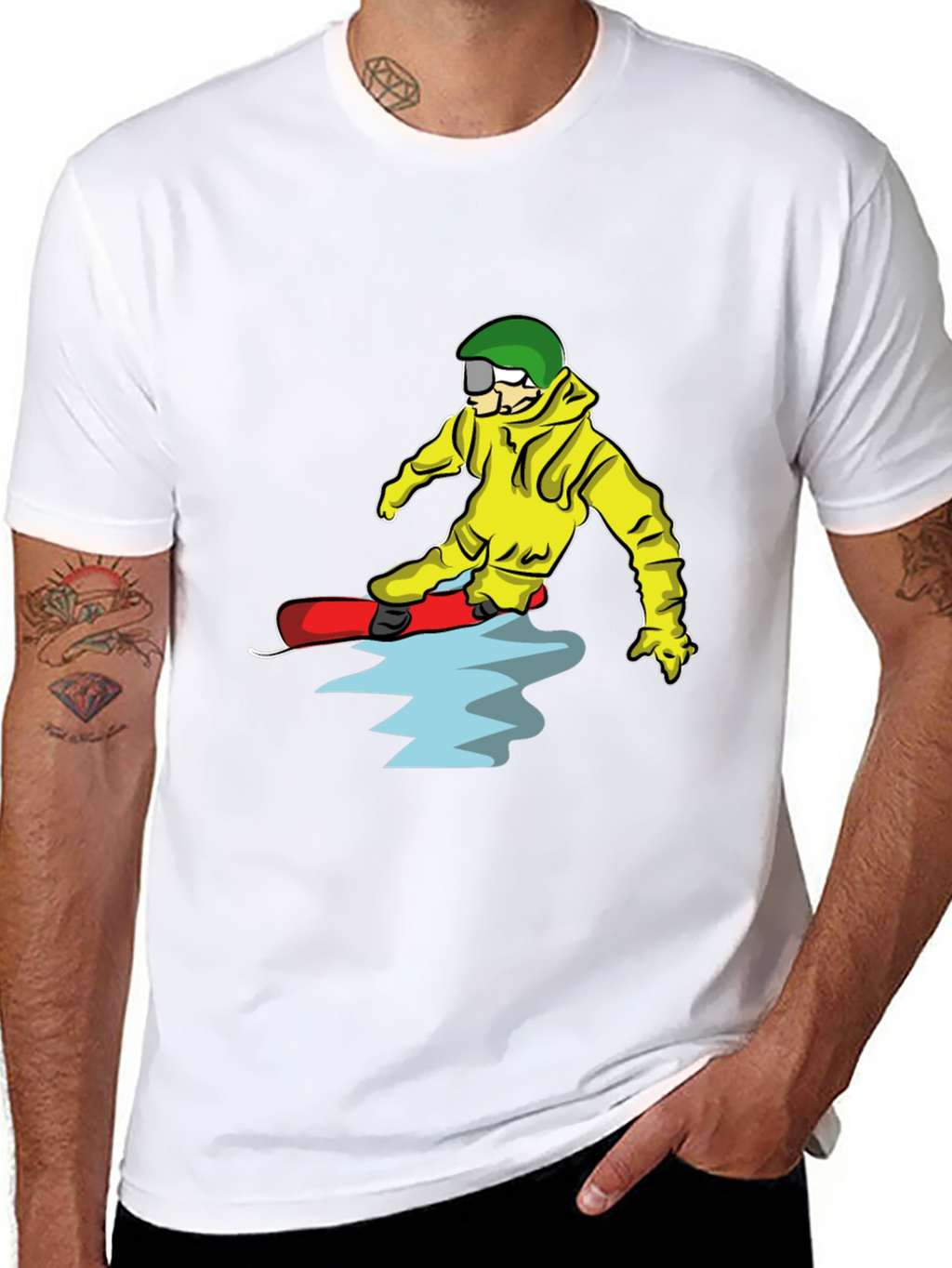Snowboarder Cartoon Graphic T-Shirt