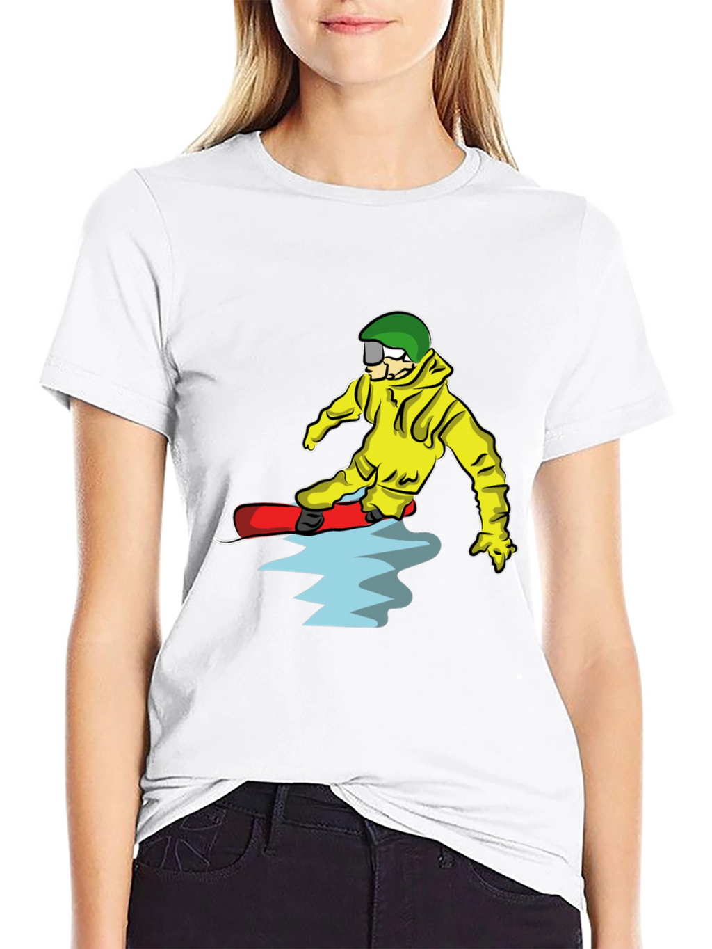 Snowboarder Cartoon Graphic T-Shirt