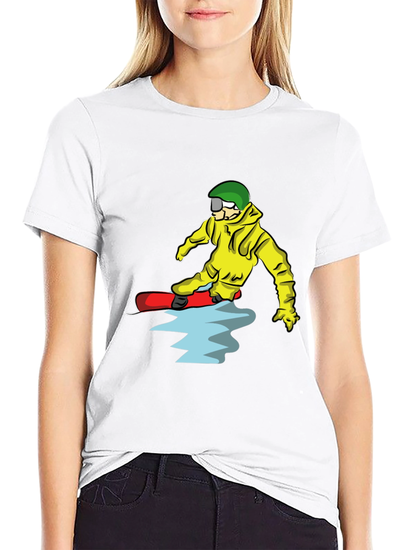 Snowboarder Cartoon Graphic T-Shirt