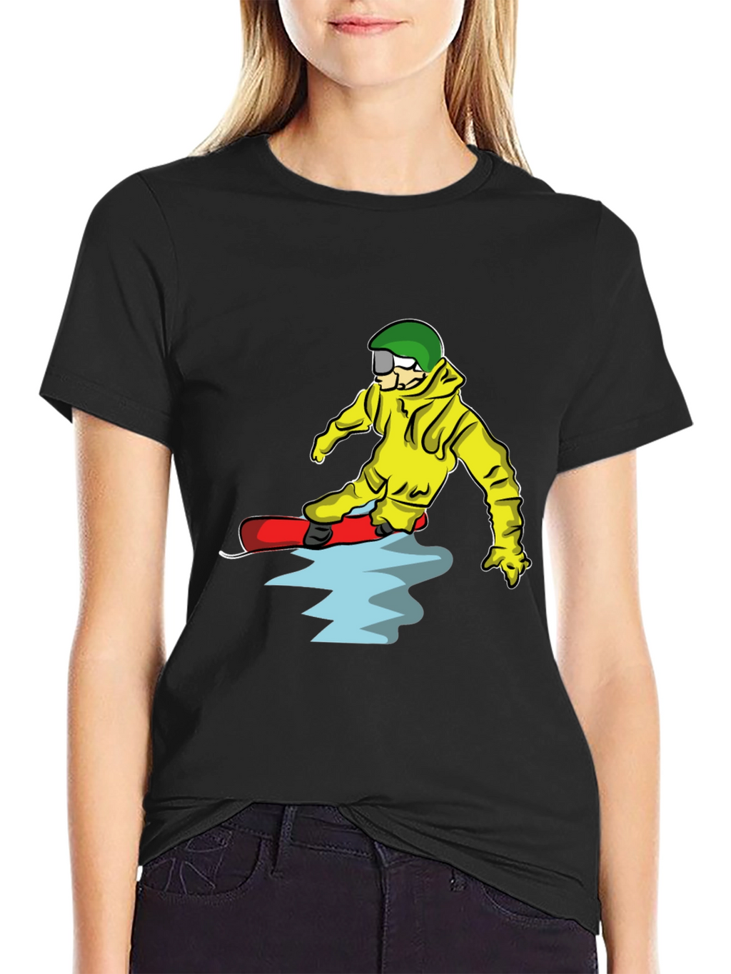 Snowboarder Cartoon Graphic T-Shirt
