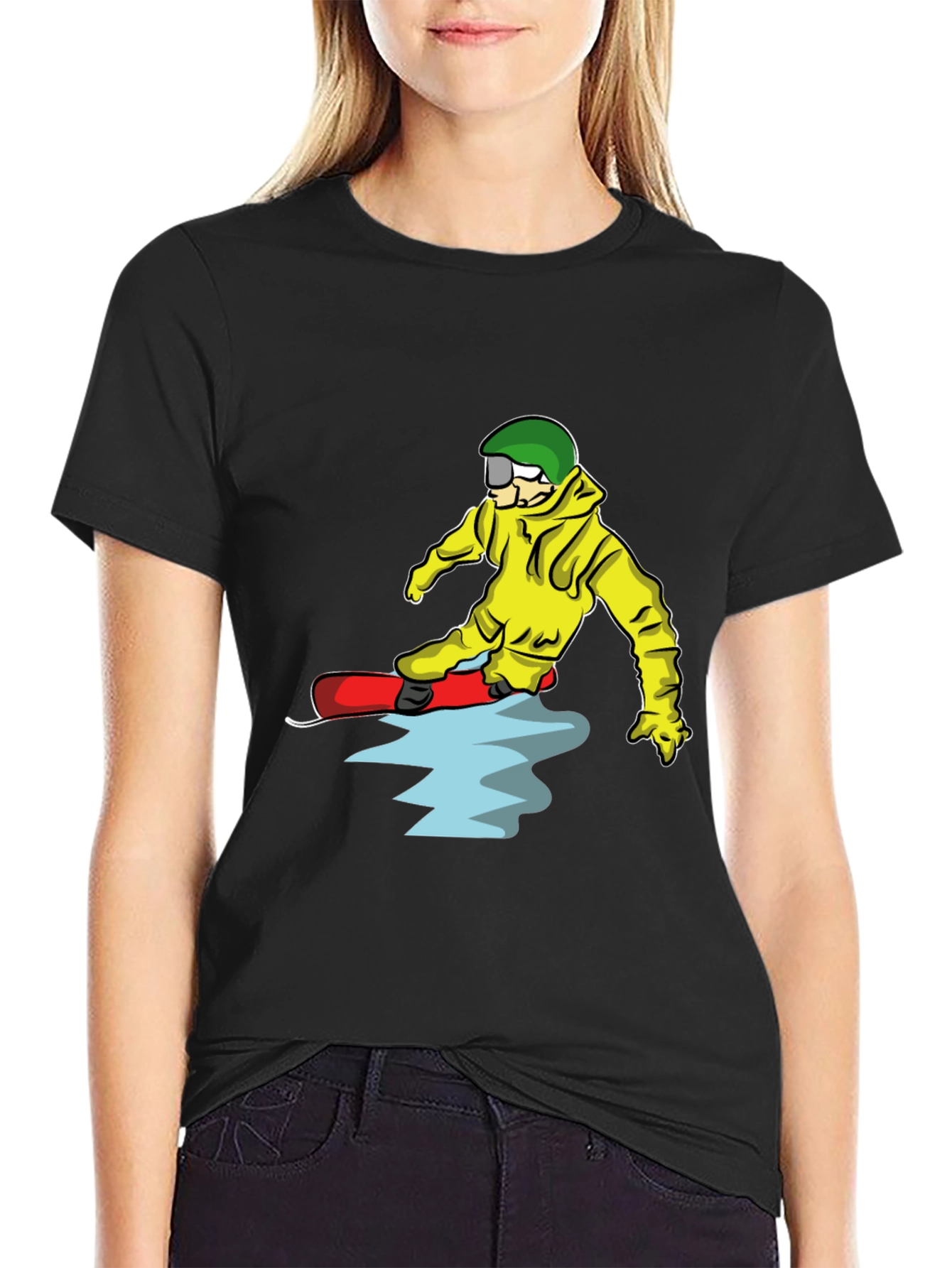 Snowboarder Cartoon Graphic T-Shirt