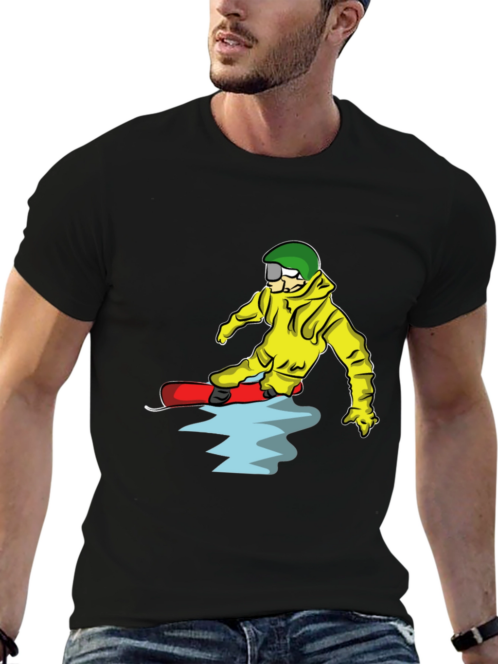 Snowboarder Cartoon Graphic T-Shirt