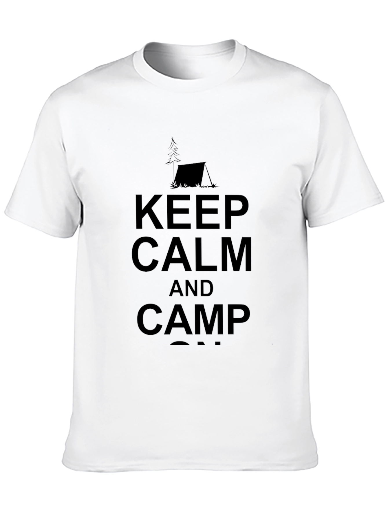 Keep Calm and Camp On Black T-Shirt