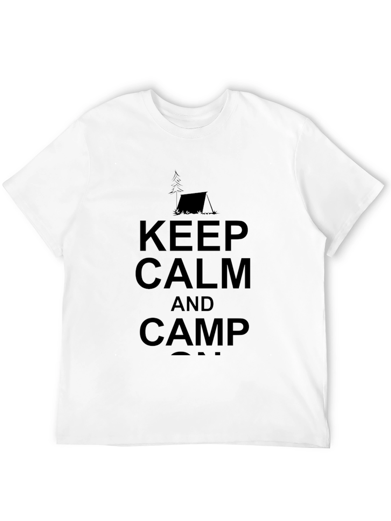 Keep Calm and Camp On Black T-Shirt
