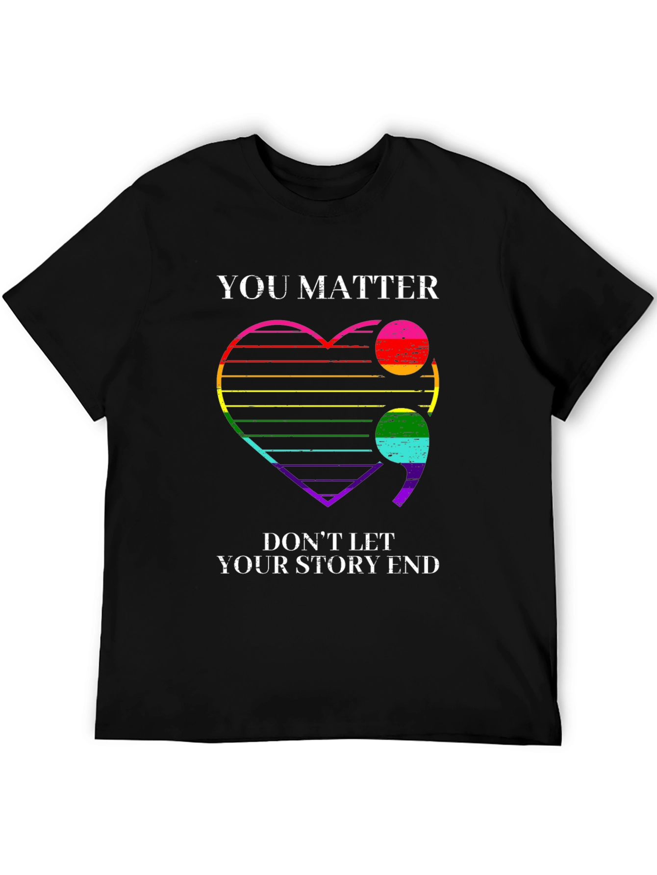 You Matter Semicolon Heart T-Shirt - Mental Health Awareness