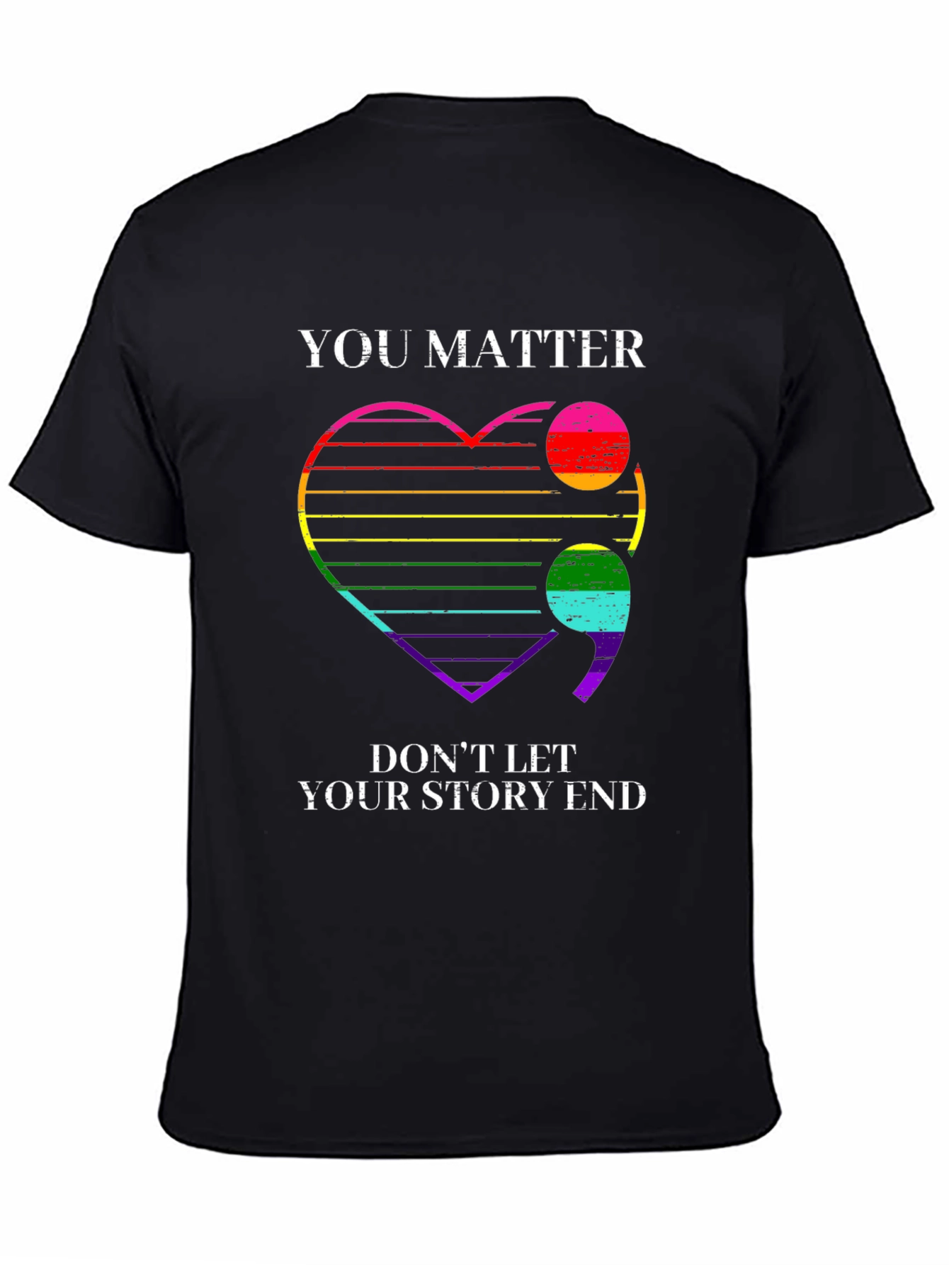 You Matter Semicolon Heart T-Shirt - Mental Health Awareness