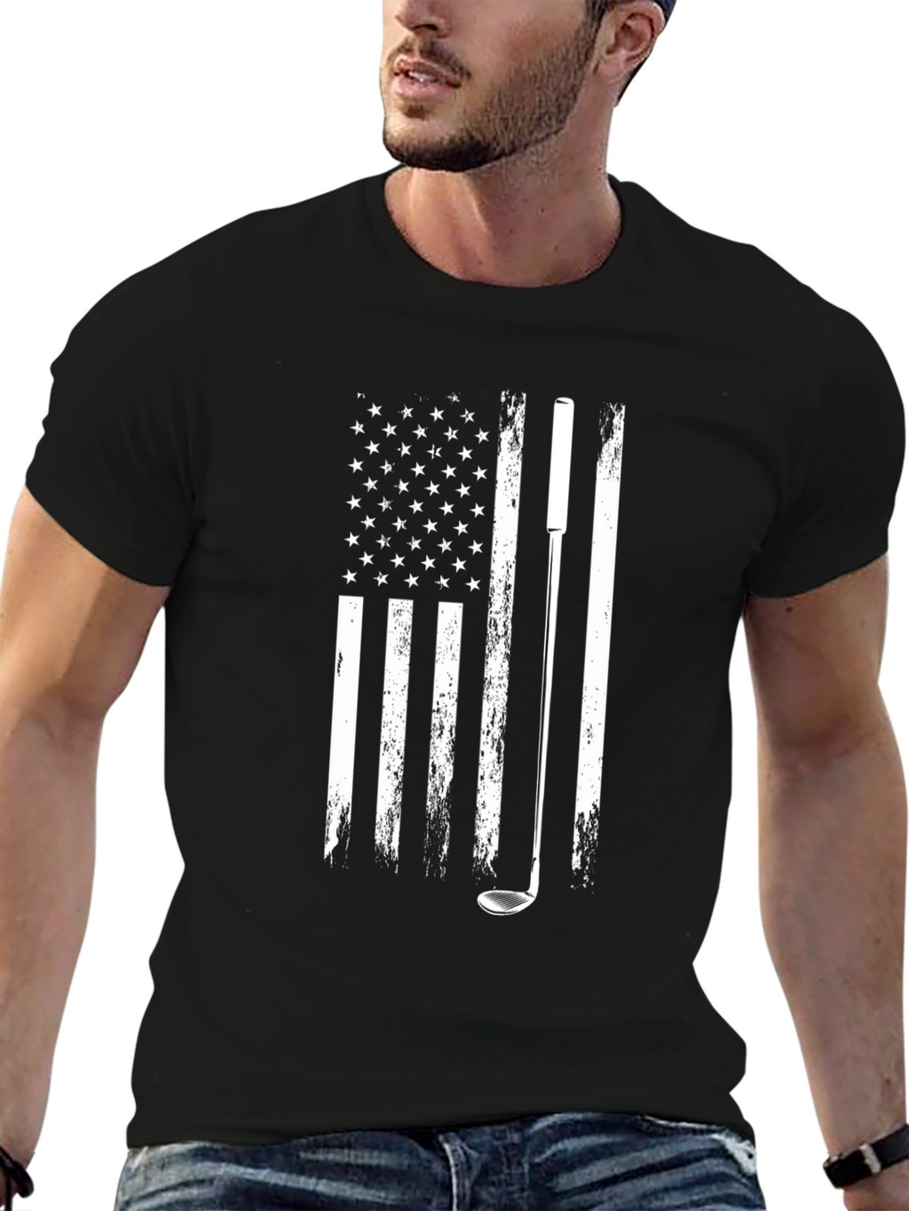 American Flag Golf T-Shirt