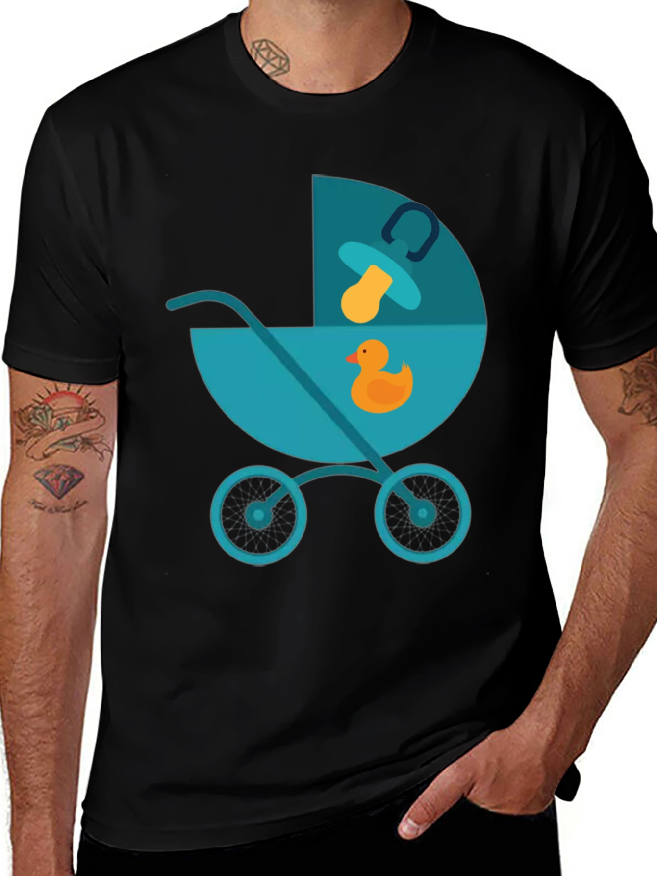 Cute Baby Stroller Graphic T-Shirt - Soft Cotton Tee