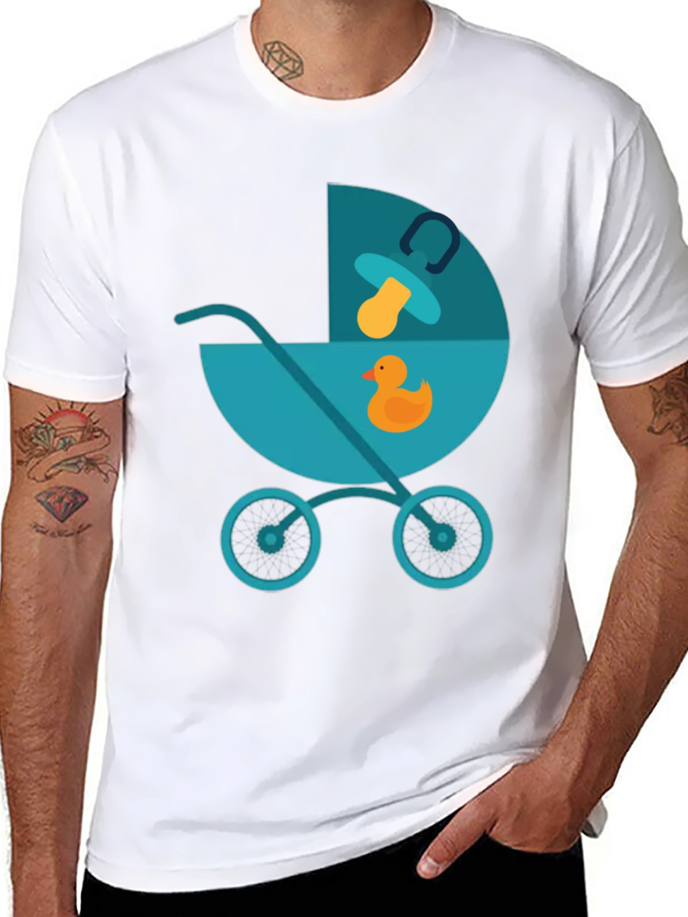 Cute Baby Stroller Graphic T-Shirt - Soft Cotton Tee