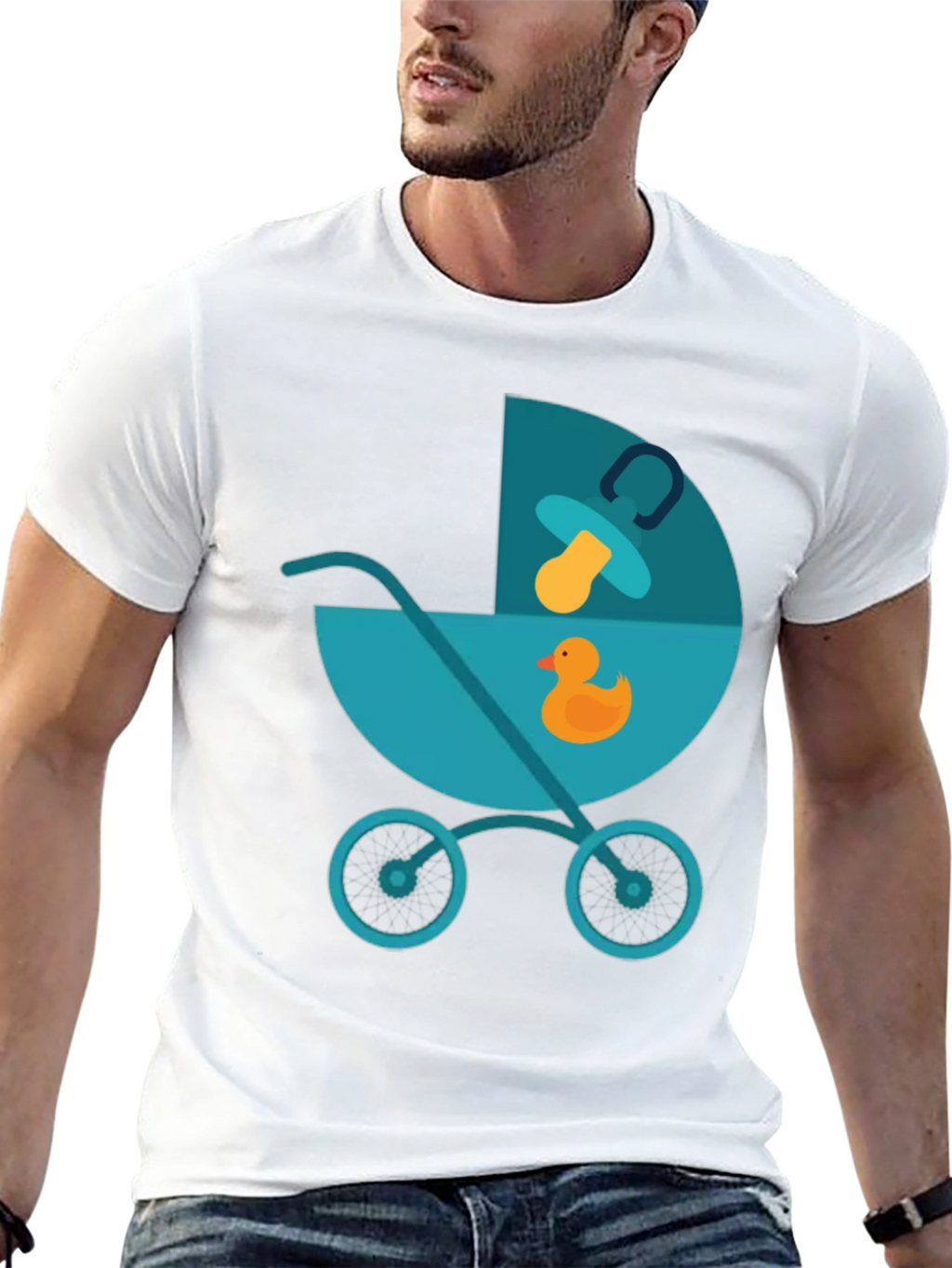 Cute Baby Stroller Graphic T-Shirt - Soft Cotton Tee