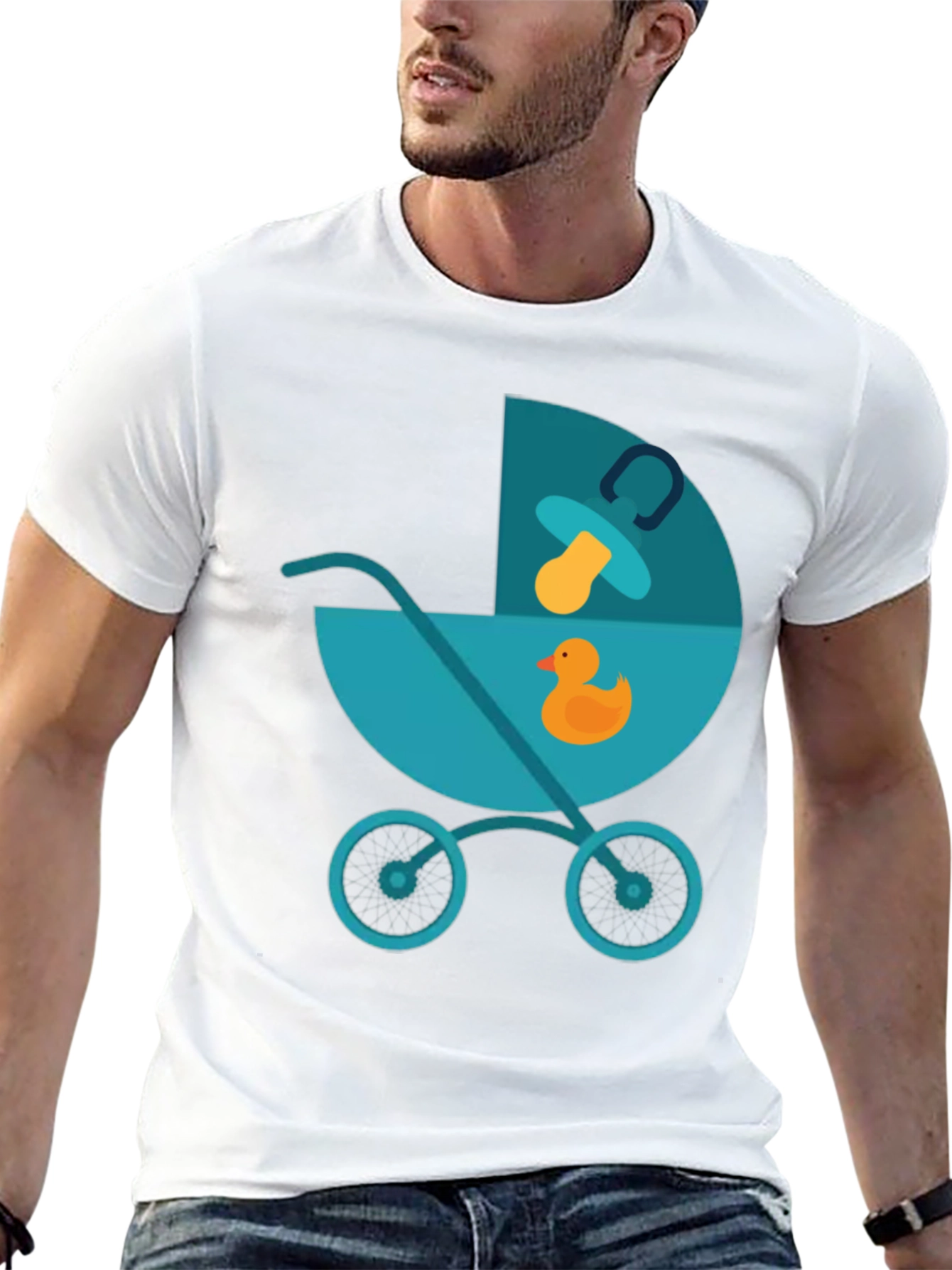 Cute Baby Stroller Graphic T-Shirt - Soft Cotton Tee