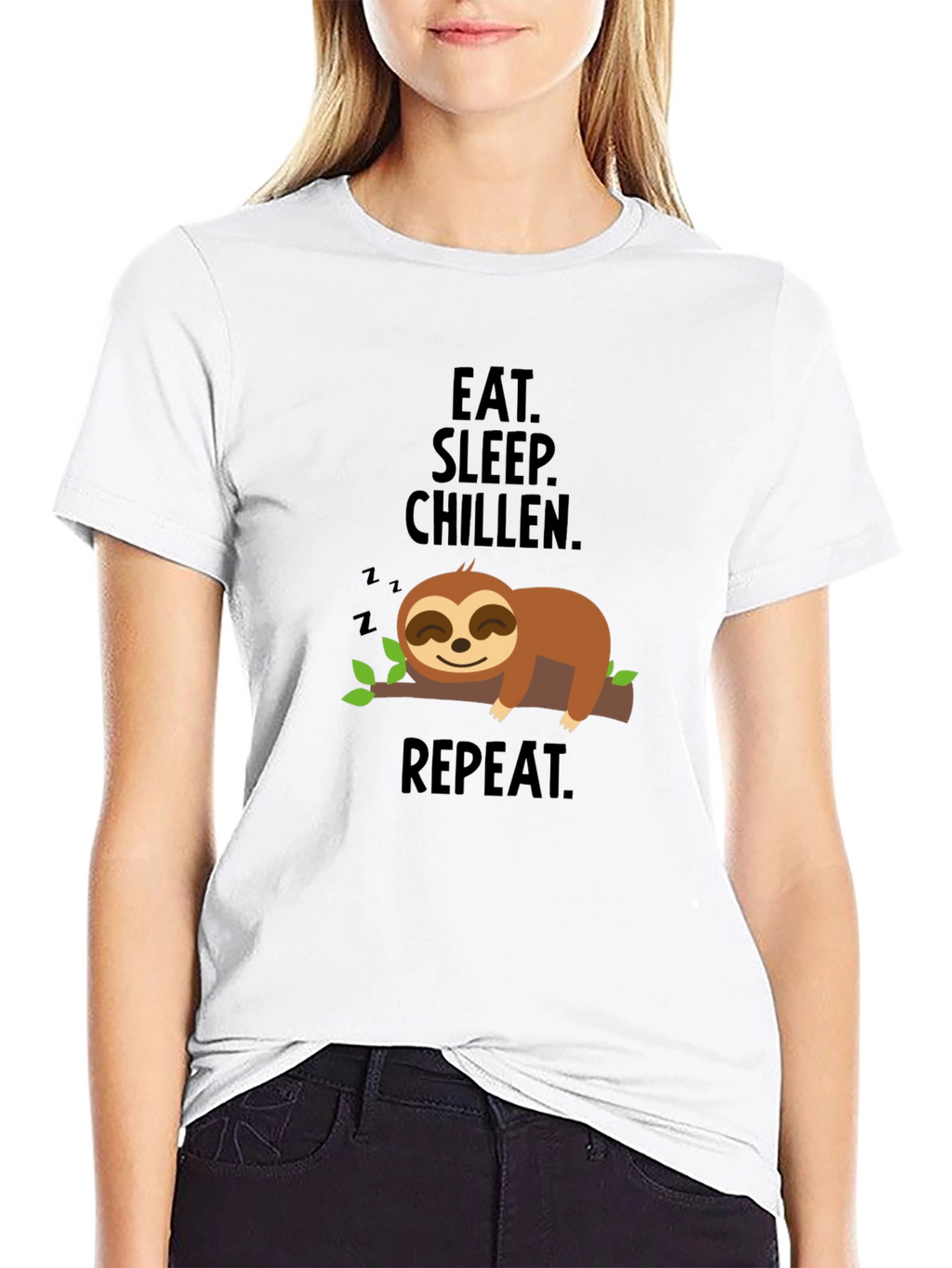 Eat Sleep Chillen Sloth Graphic T-Shirt