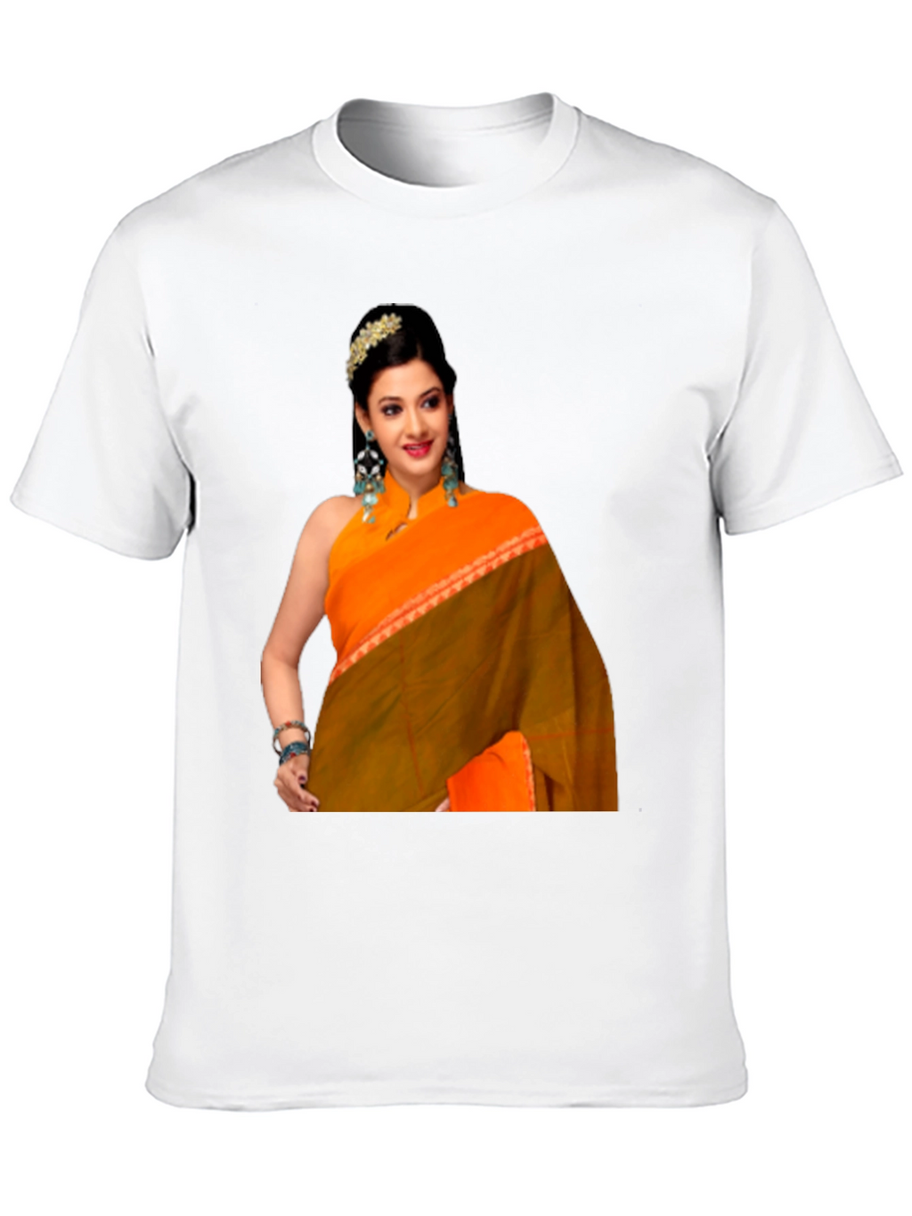 Woman in Saree Graphic T-Shirt