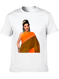 Woman in Saree Graphic T-Shirt