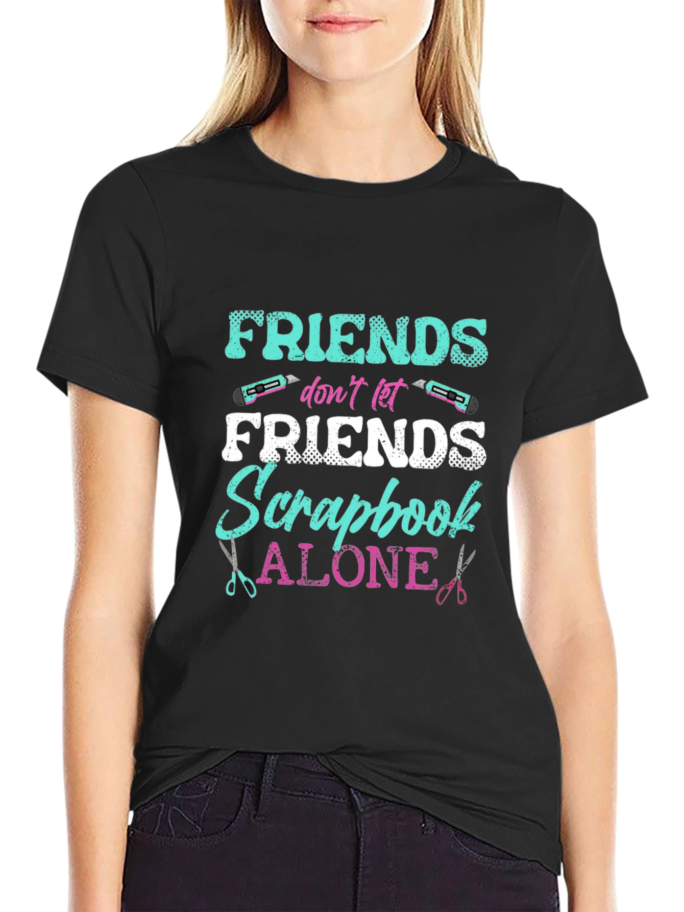 Friends Scrapbook Alone Graphic T-Shirt