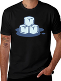 Cool Ice Cubes Graphic Tee - Black Cotton Shirt