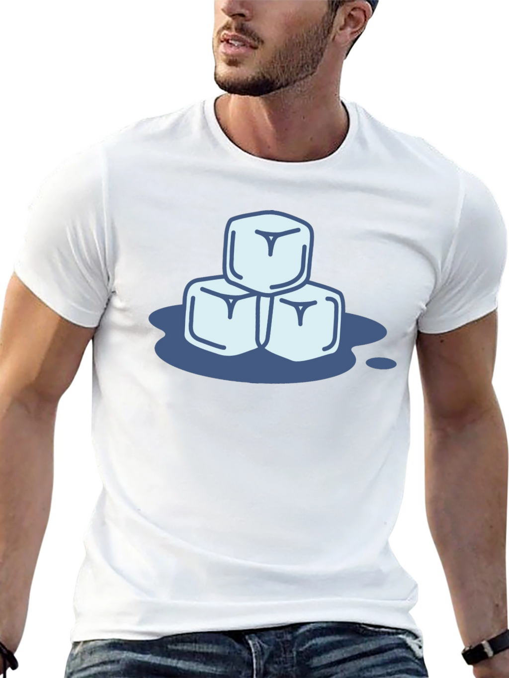 Cool Ice Cubes Graphic Tee - Black Cotton Shirt