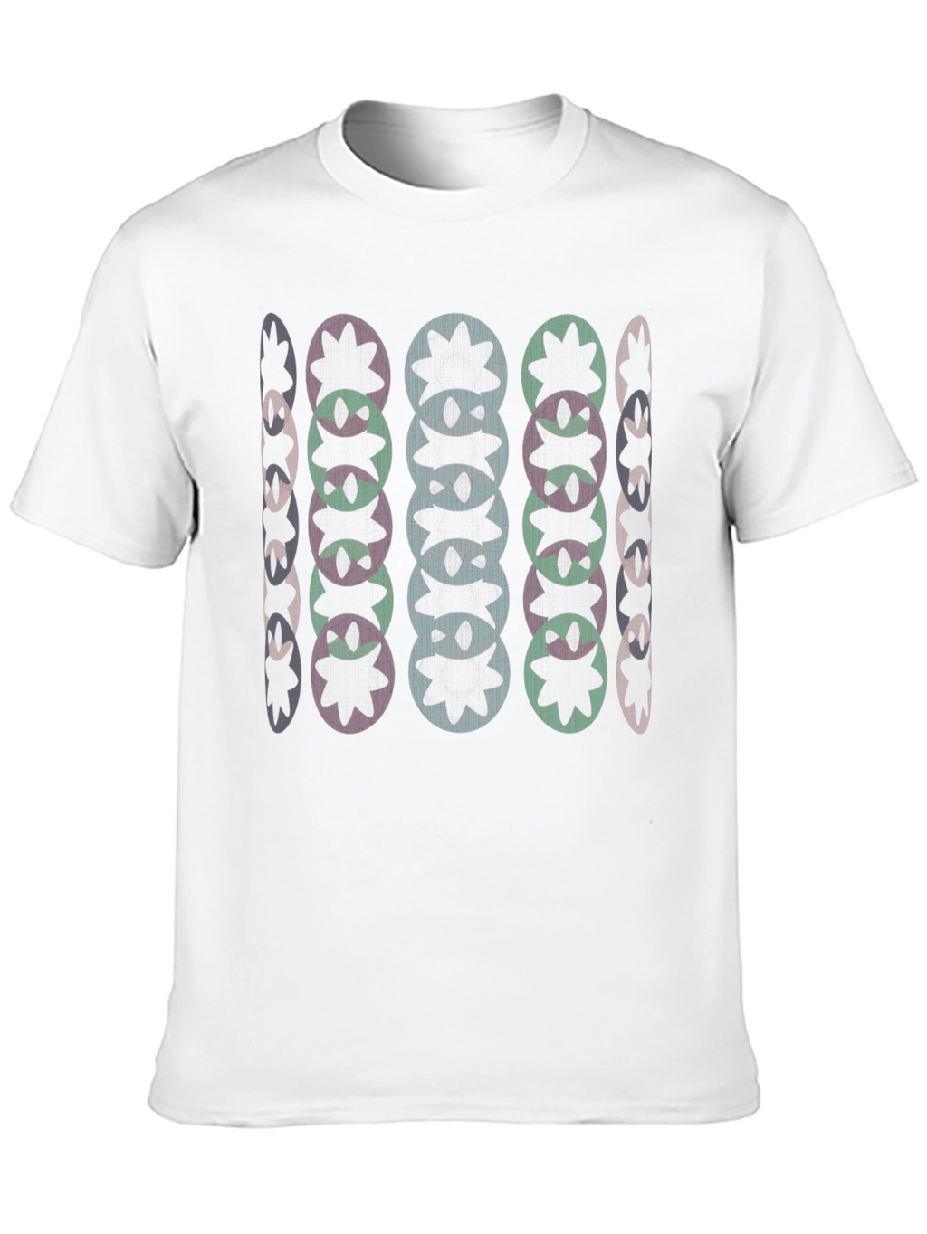 Abstract Floral Pattern Black T-Shirt
