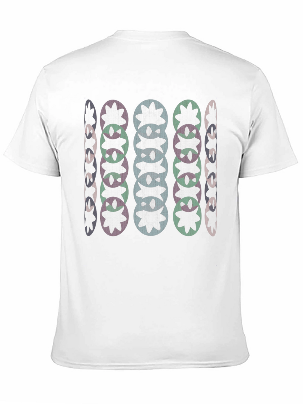 Abstract Floral Pattern Black T-Shirt