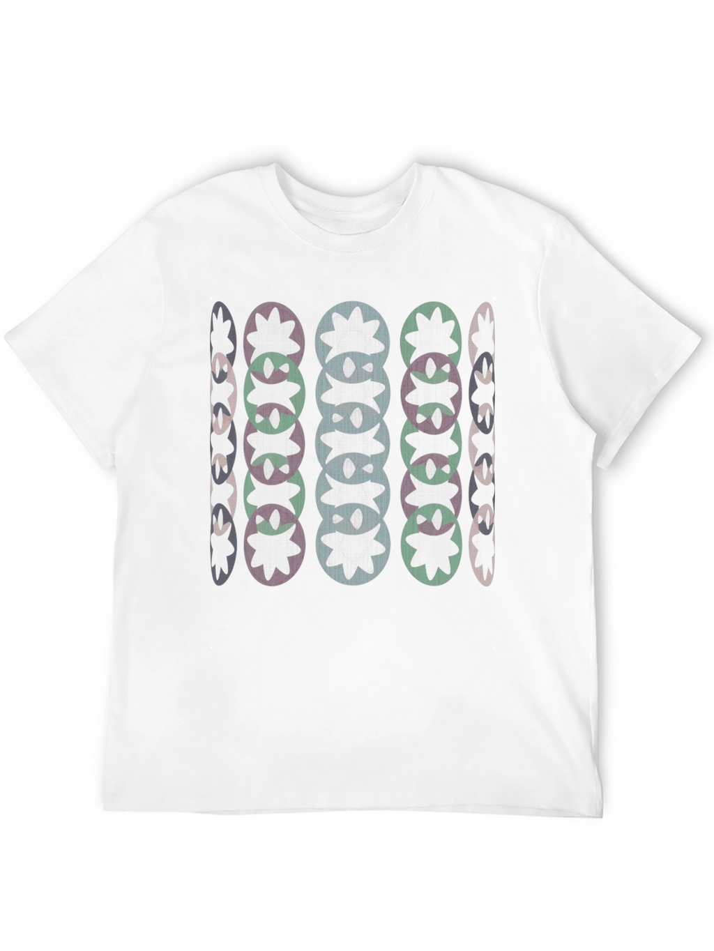 Abstract Floral Pattern Black T-Shirt