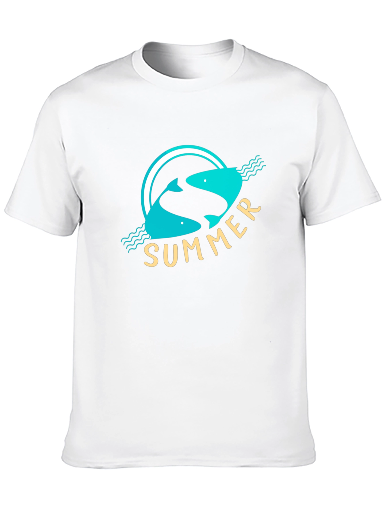 Summer Fish Graphic Black T-Shirt