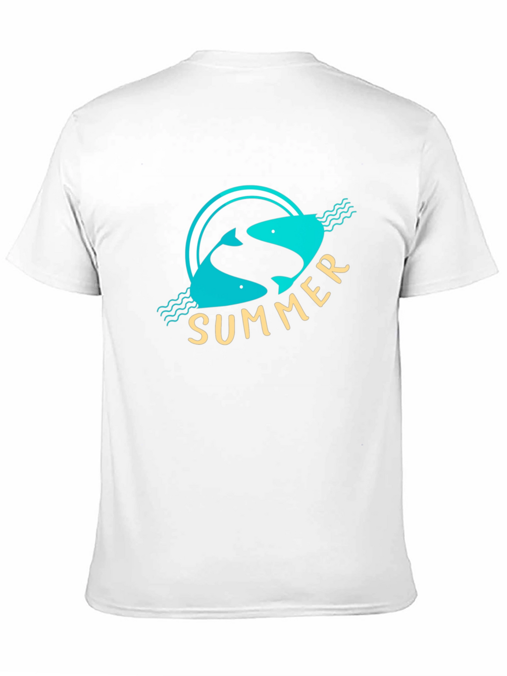 Summer Fish Graphic Black T-Shirt