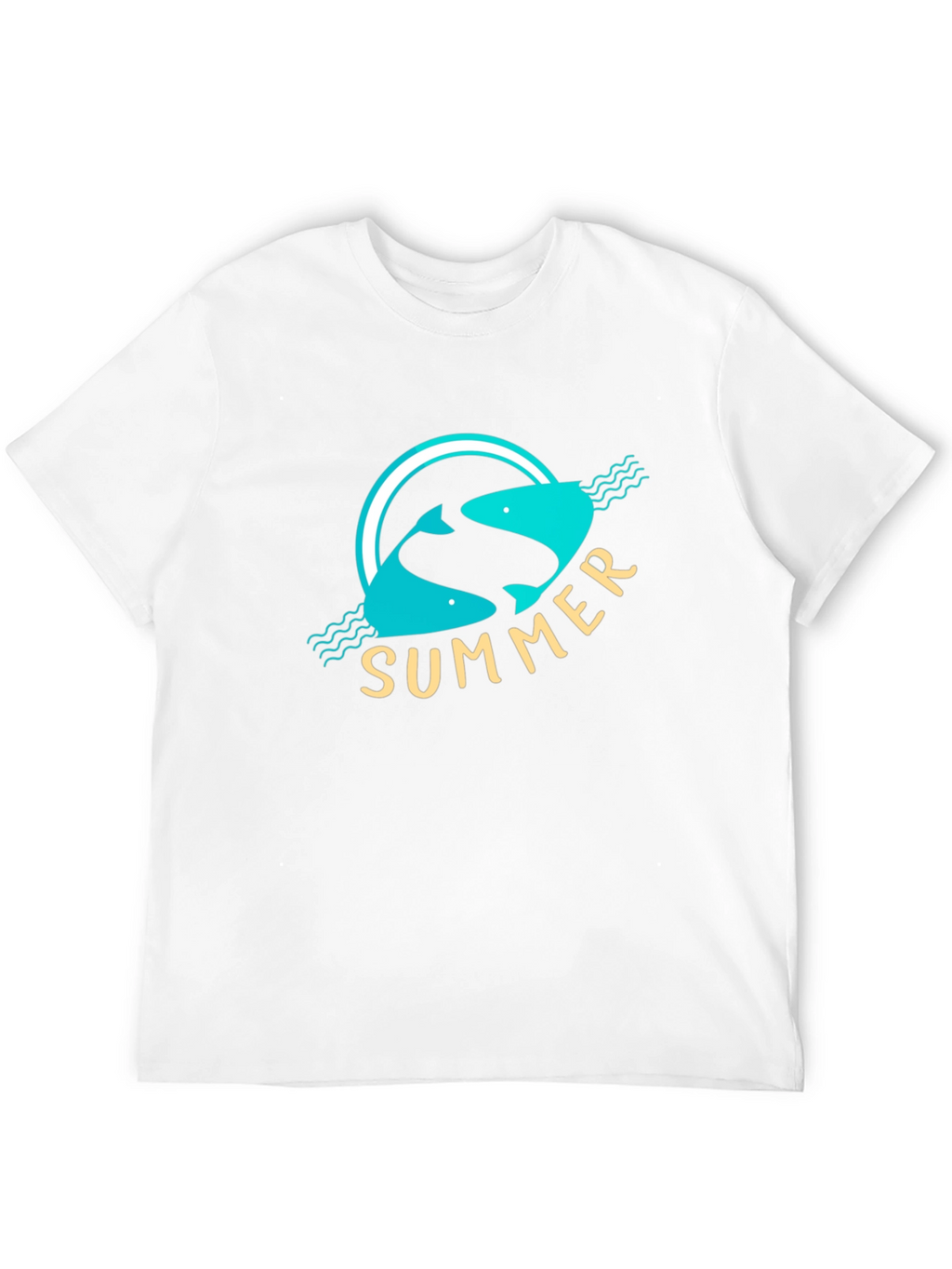 Summer Fish Graphic Black T-Shirt