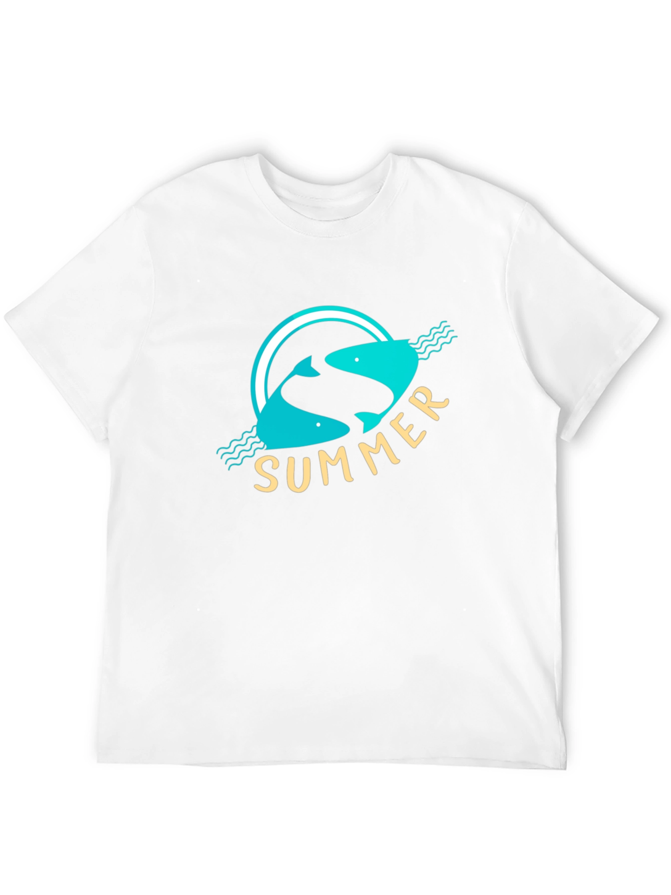 Summer Fish Graphic Black T-Shirt