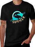 Summer Fish Graphic Black T-Shirt
