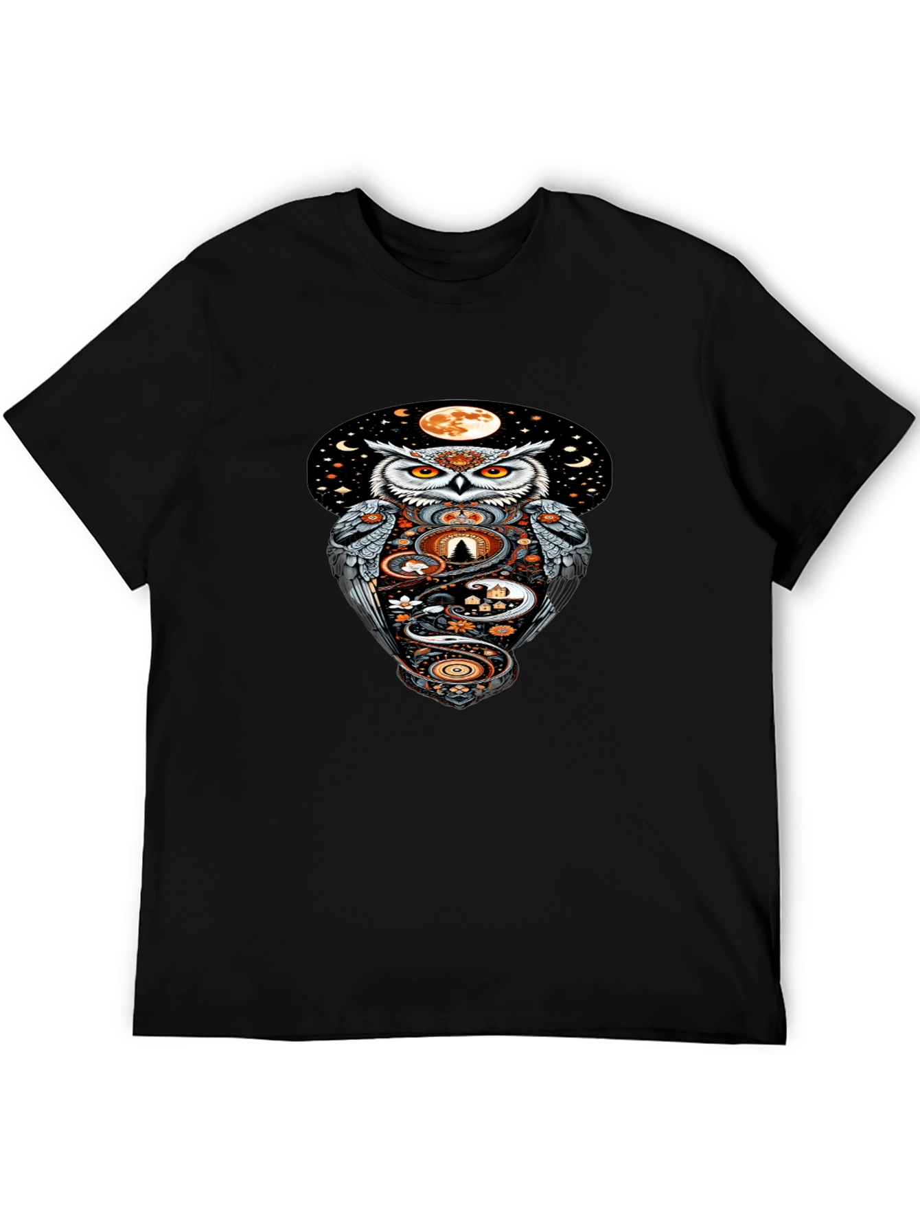 Owl Moon Graphic Tee - Mystical Night Design